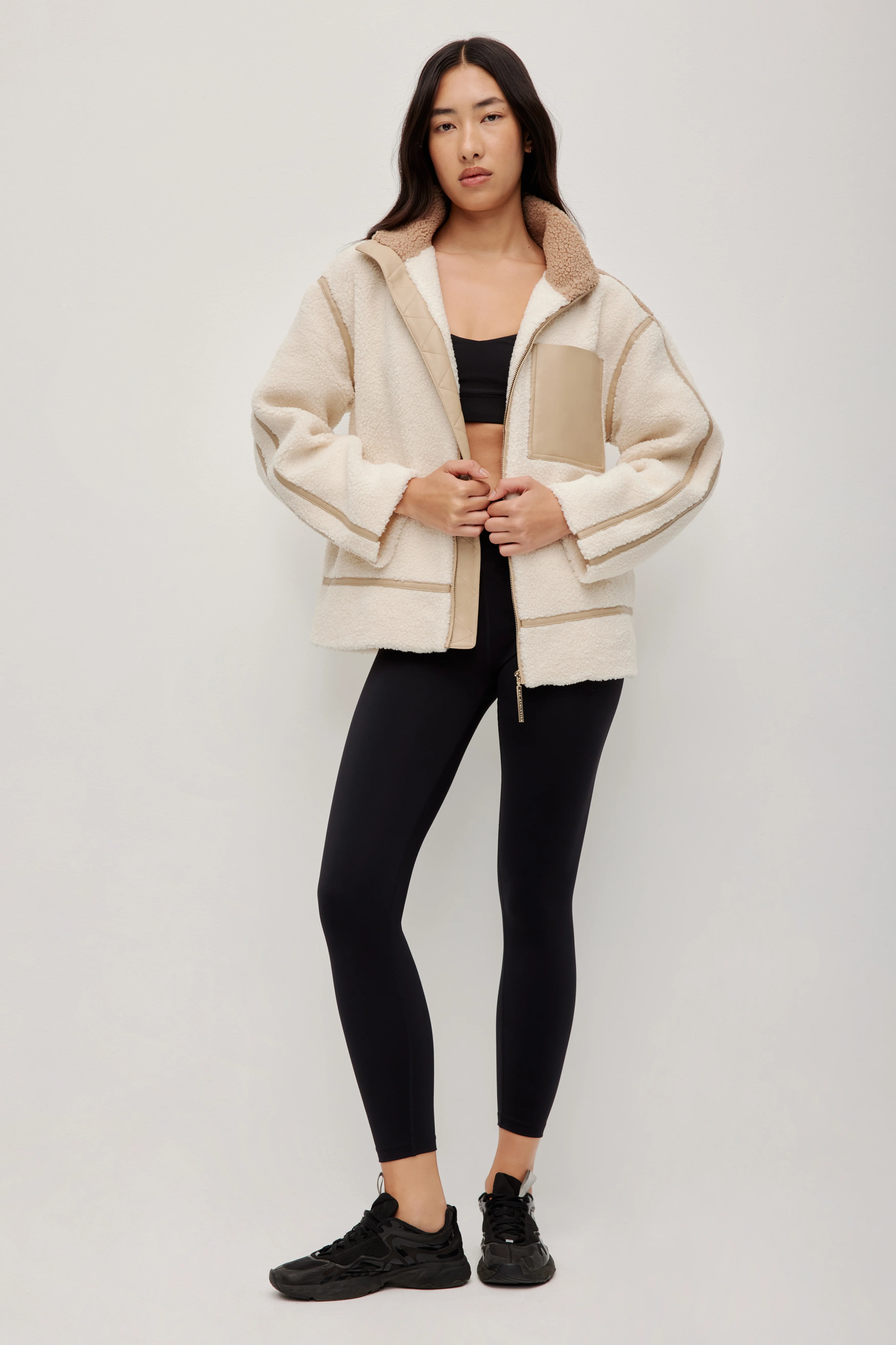 Panelled Sherpa Jacket - Image 9