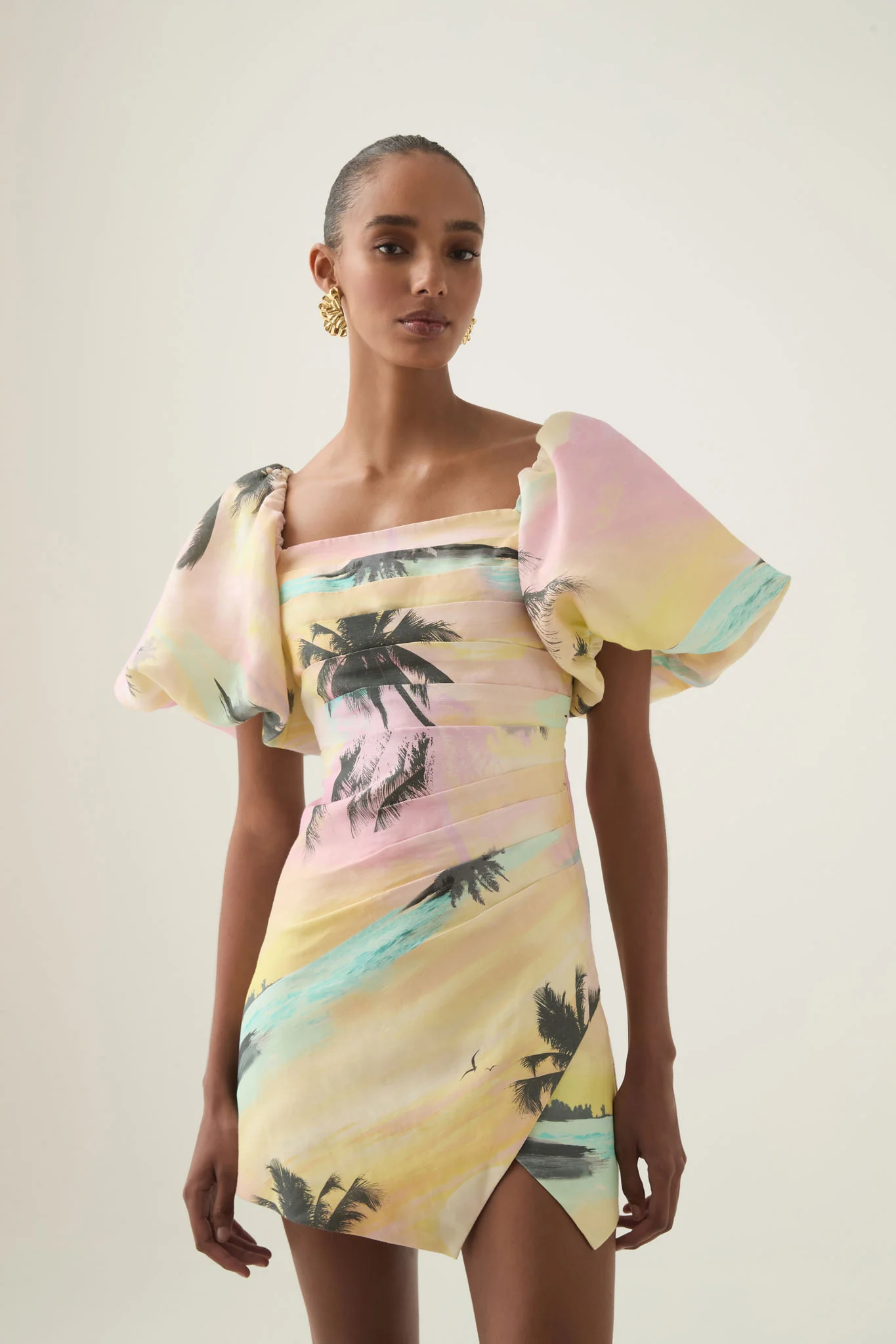 Paradise Wrap Front Mini Dress - Image 3