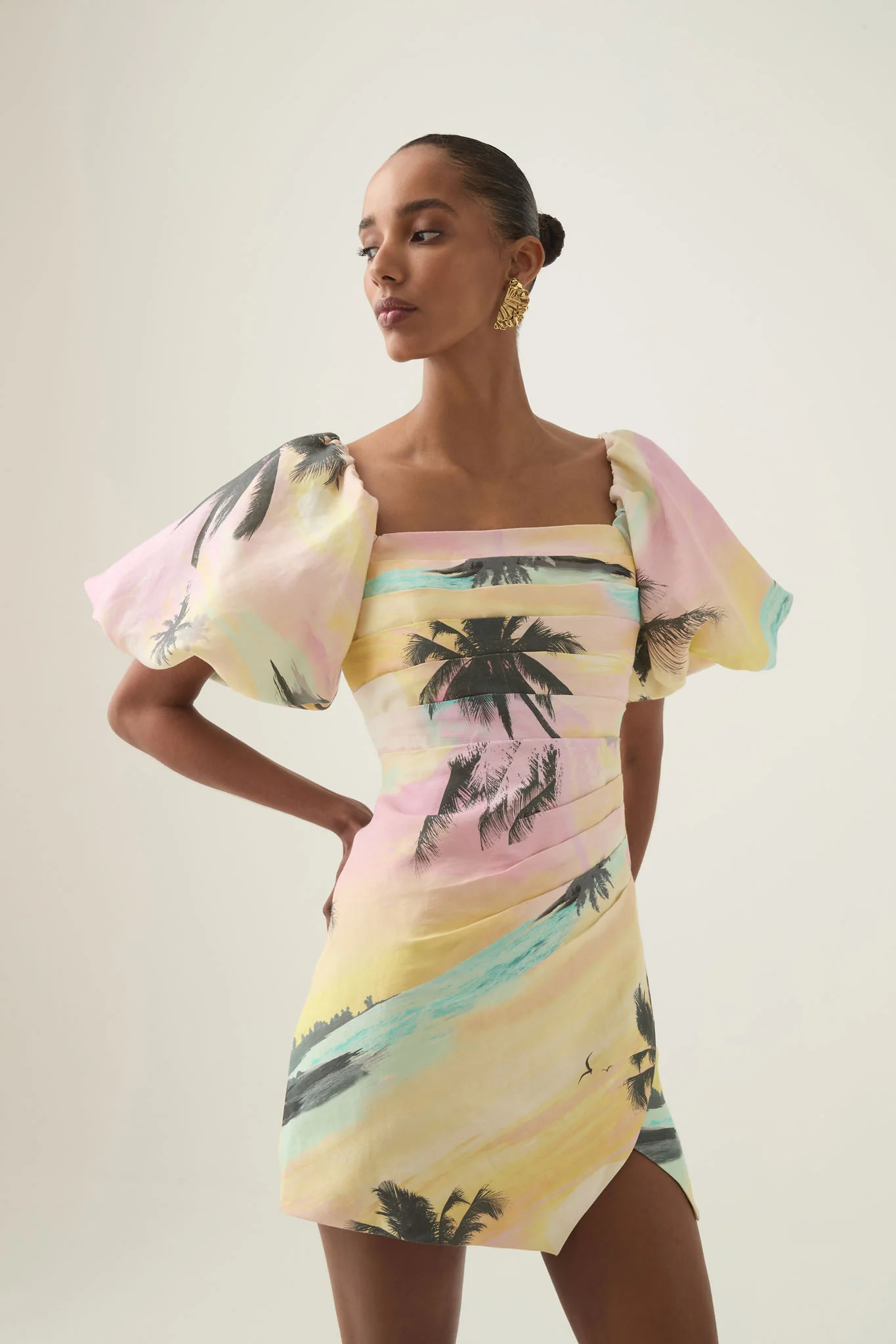 Paradise Wrap Front Mini Dress - Image 5