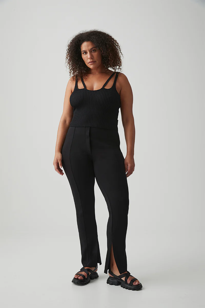 Pintuck Split Hem Pant 520 - Image 9