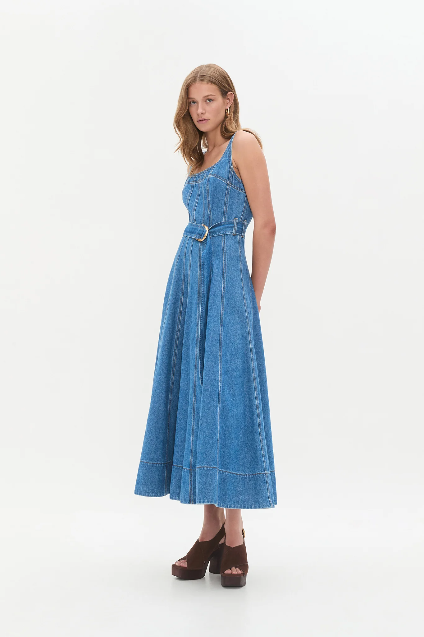 Rainer Denim Midi Dress - Image 4