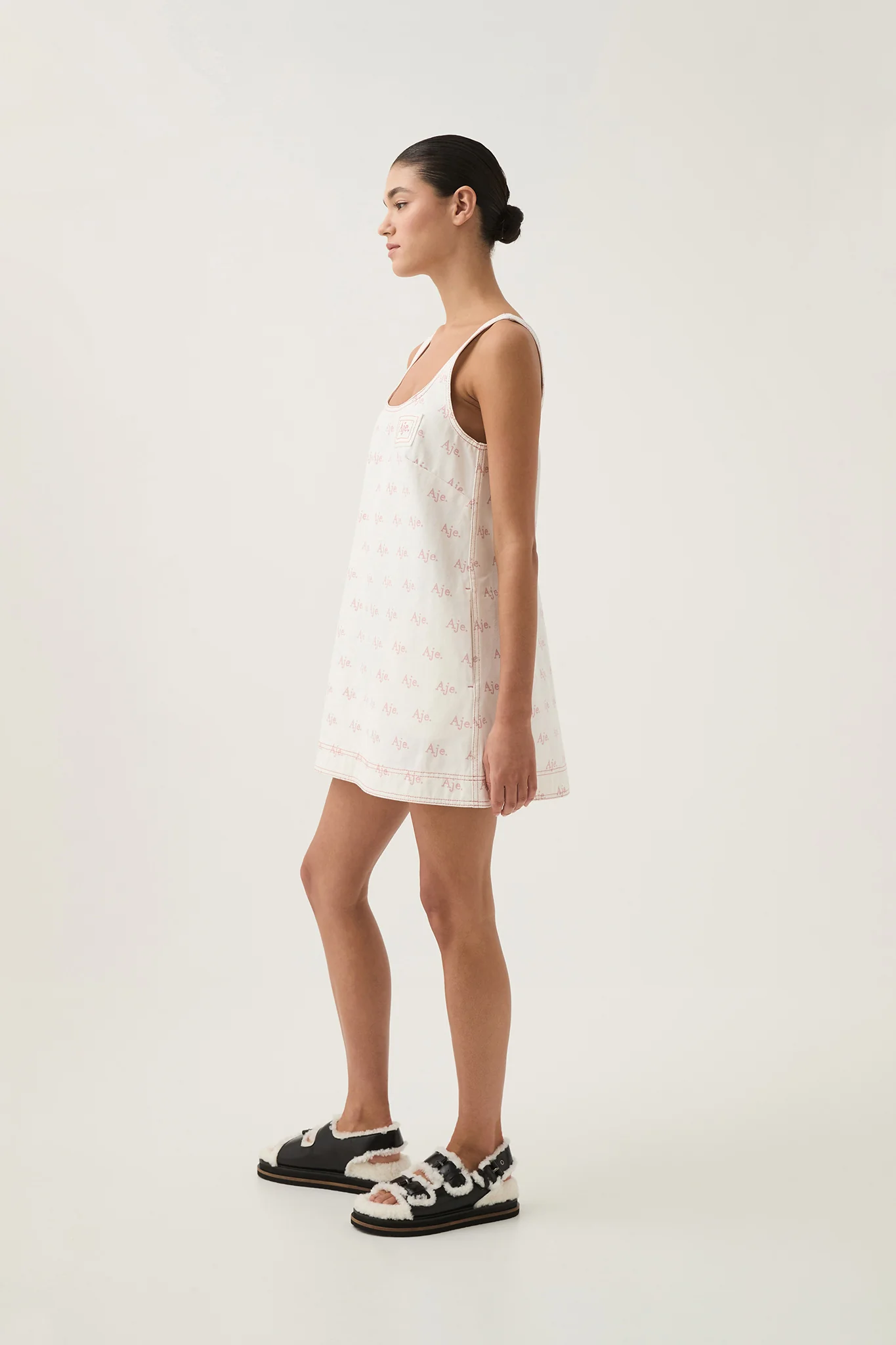 Ratio Logo Denim Mini Dress - Image 3