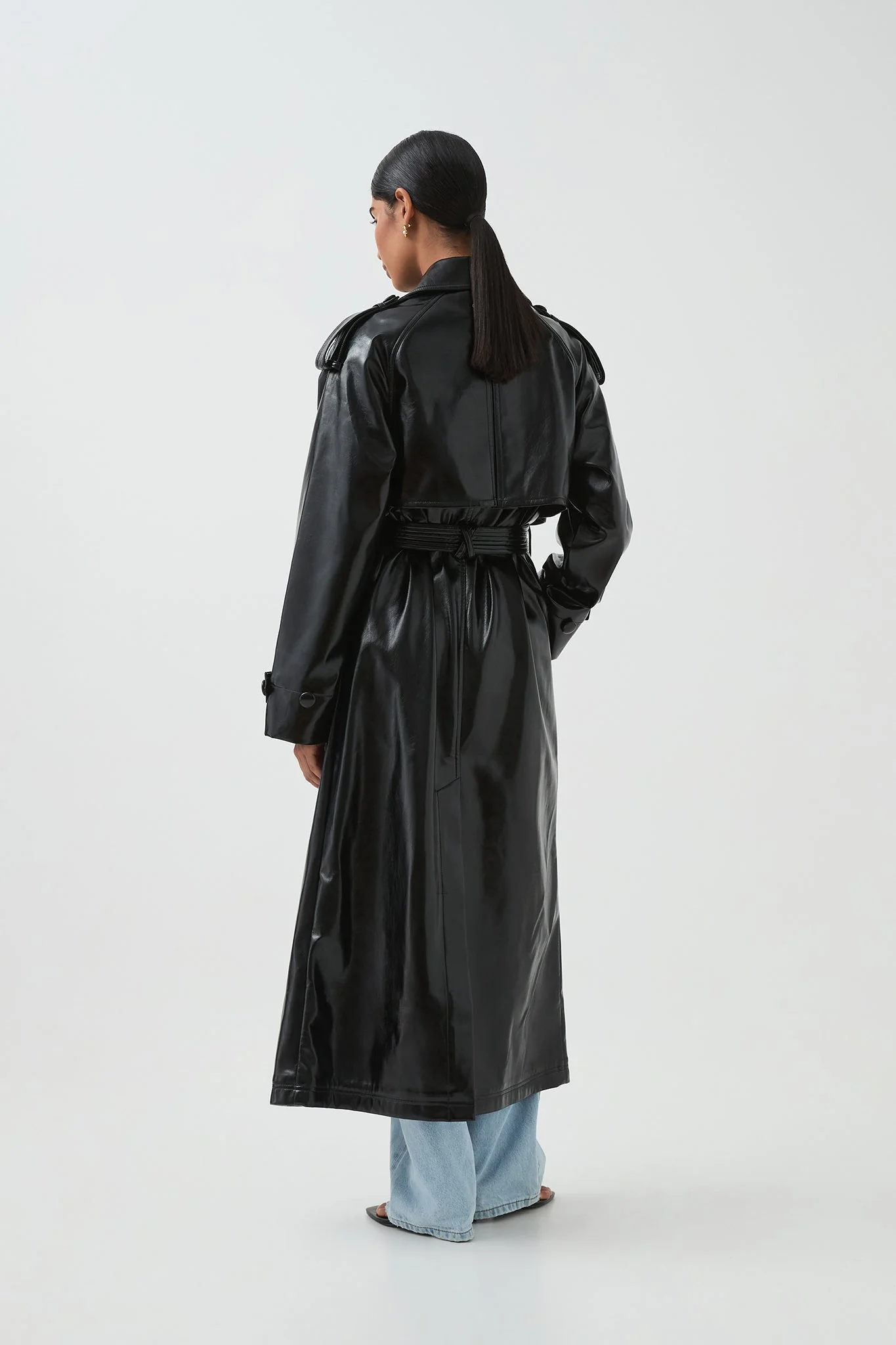 Raven Vegan Leather Trench - Image 10