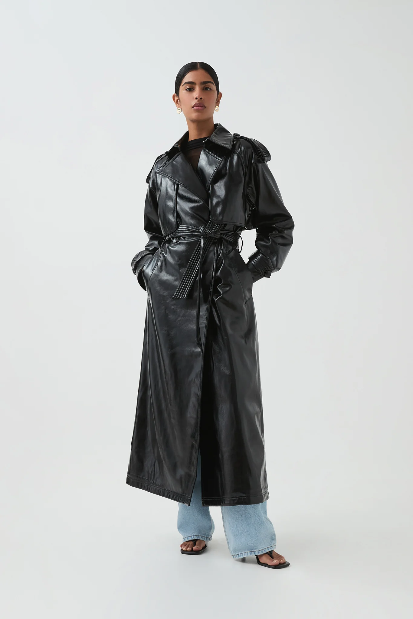 Raven Vegan Leather Trench - Image 4