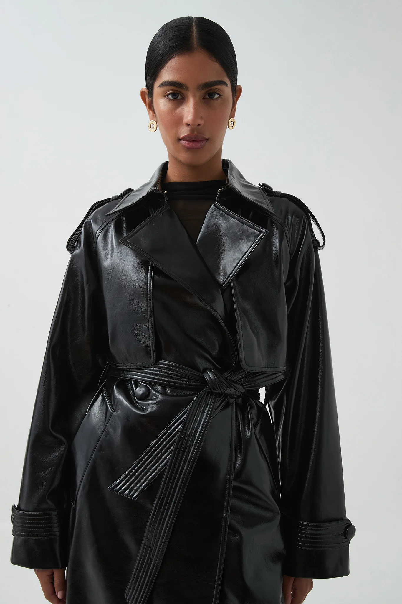 Raven Vegan Leather Trench - Image 5