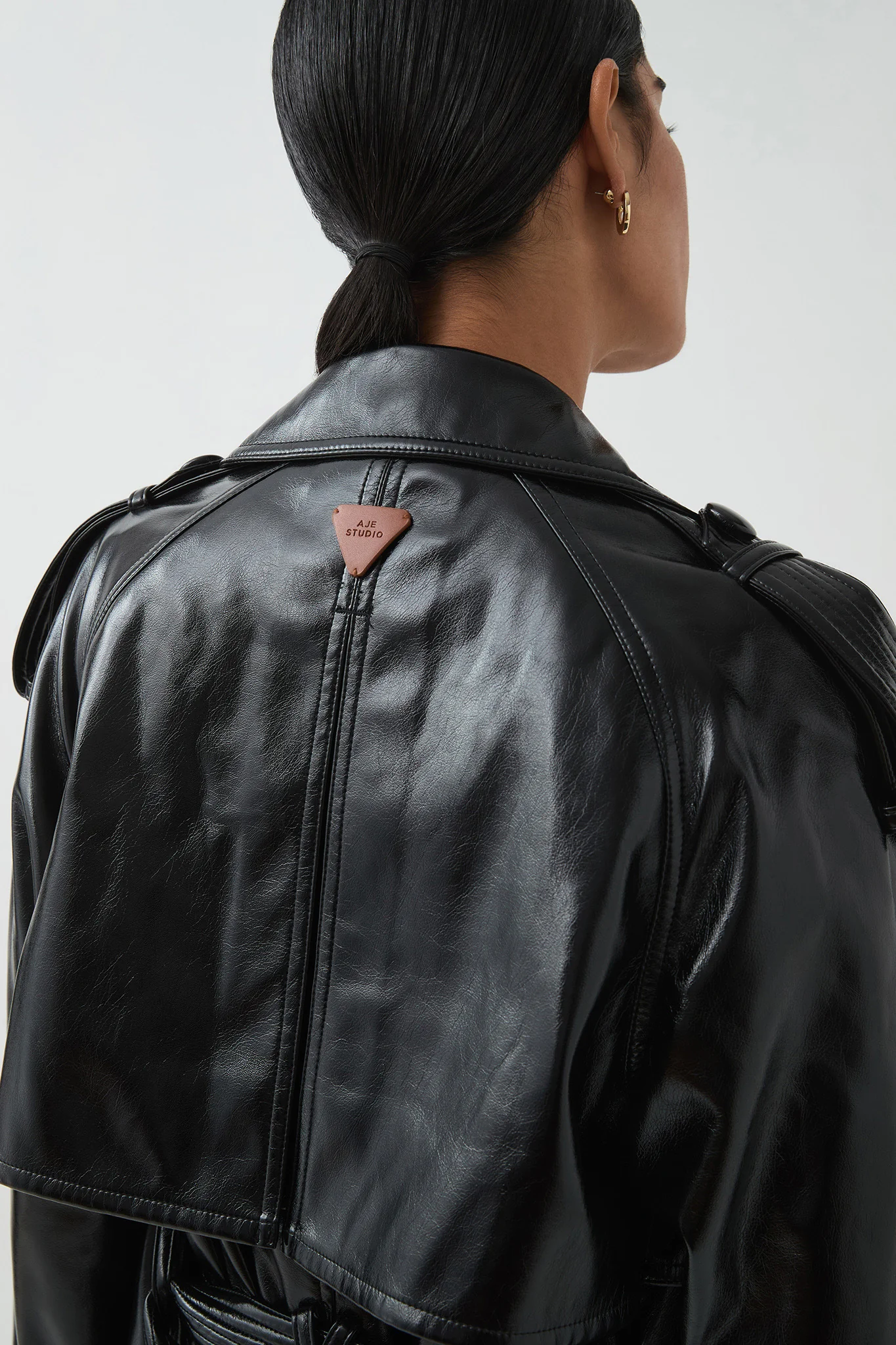 Raven Vegan Leather Trench - Image 8