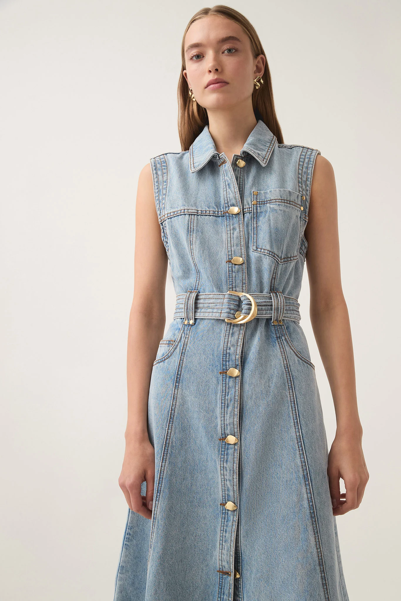 Ray Denim Midi Dress - Image 3