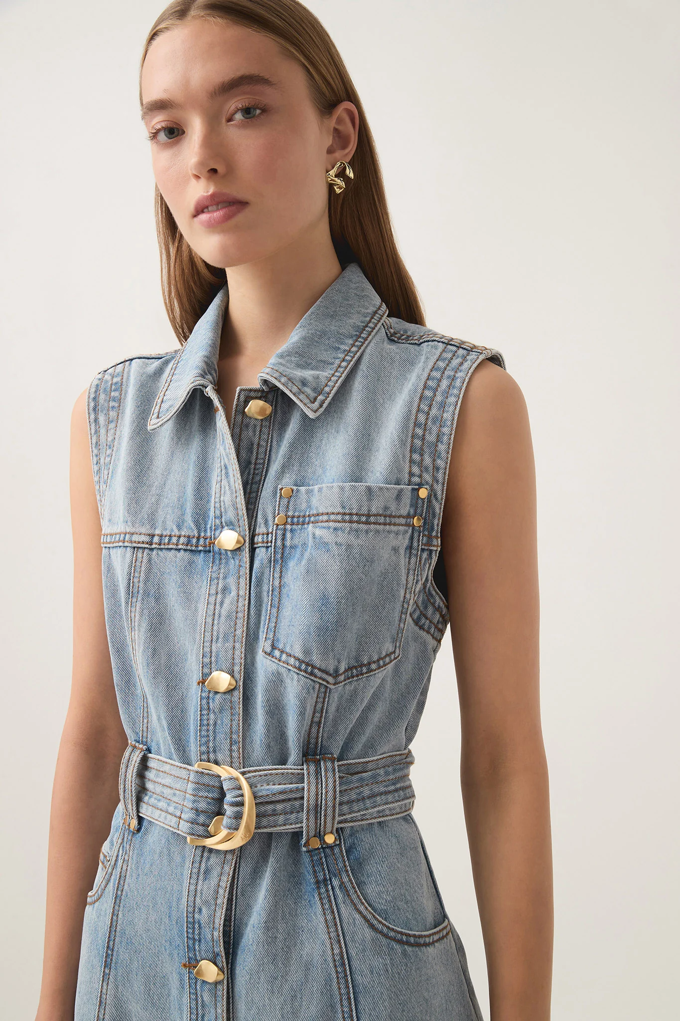 Ray Denim Midi Dress - Image 4