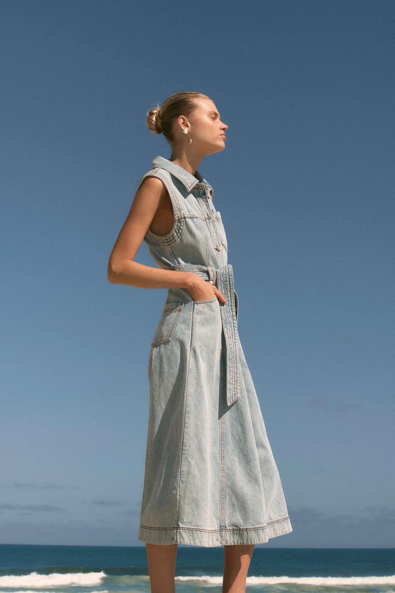 Ray Denim Midi Dress - Image 7