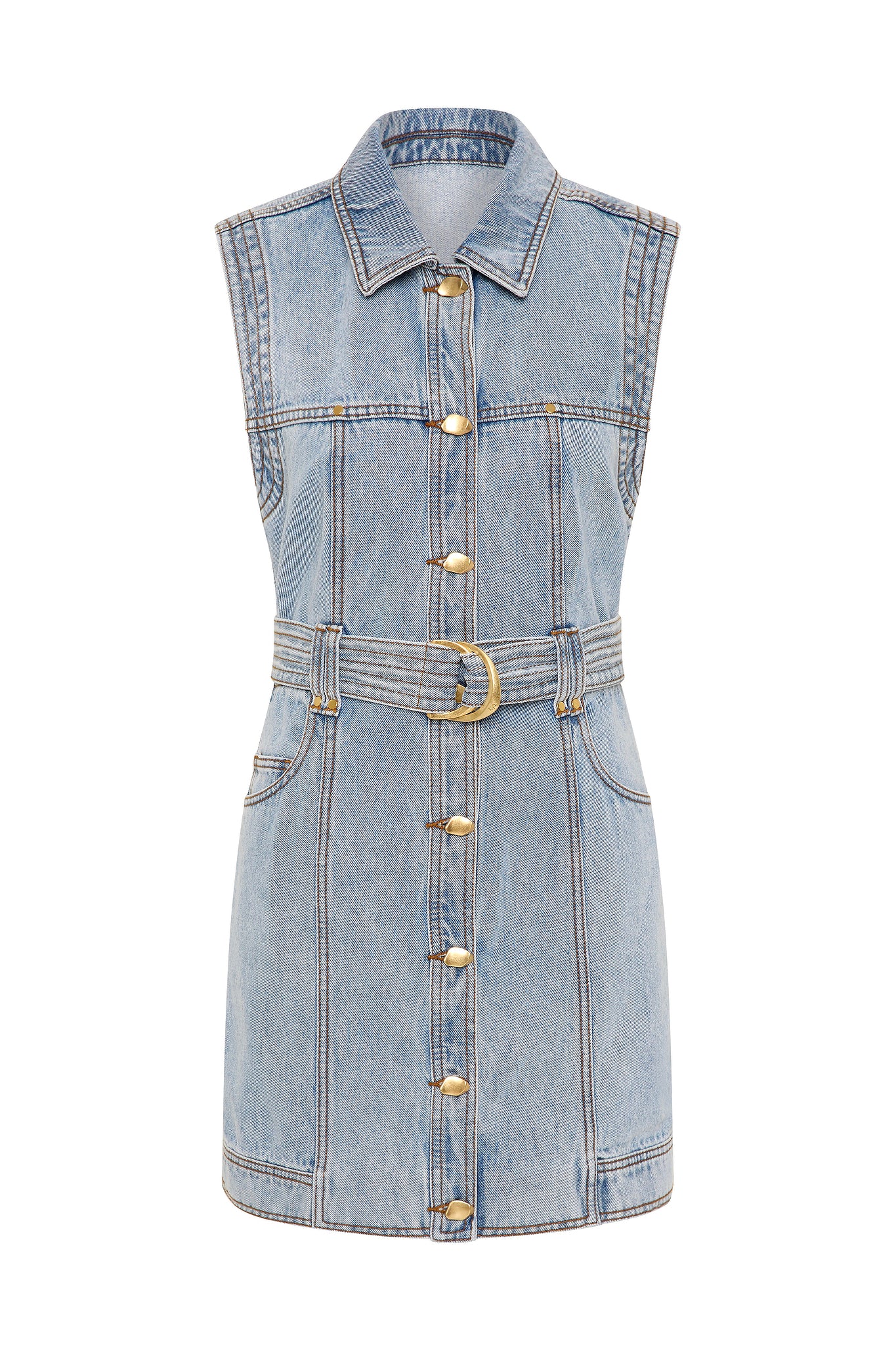 Ray Denim Mini Dress - Image 2