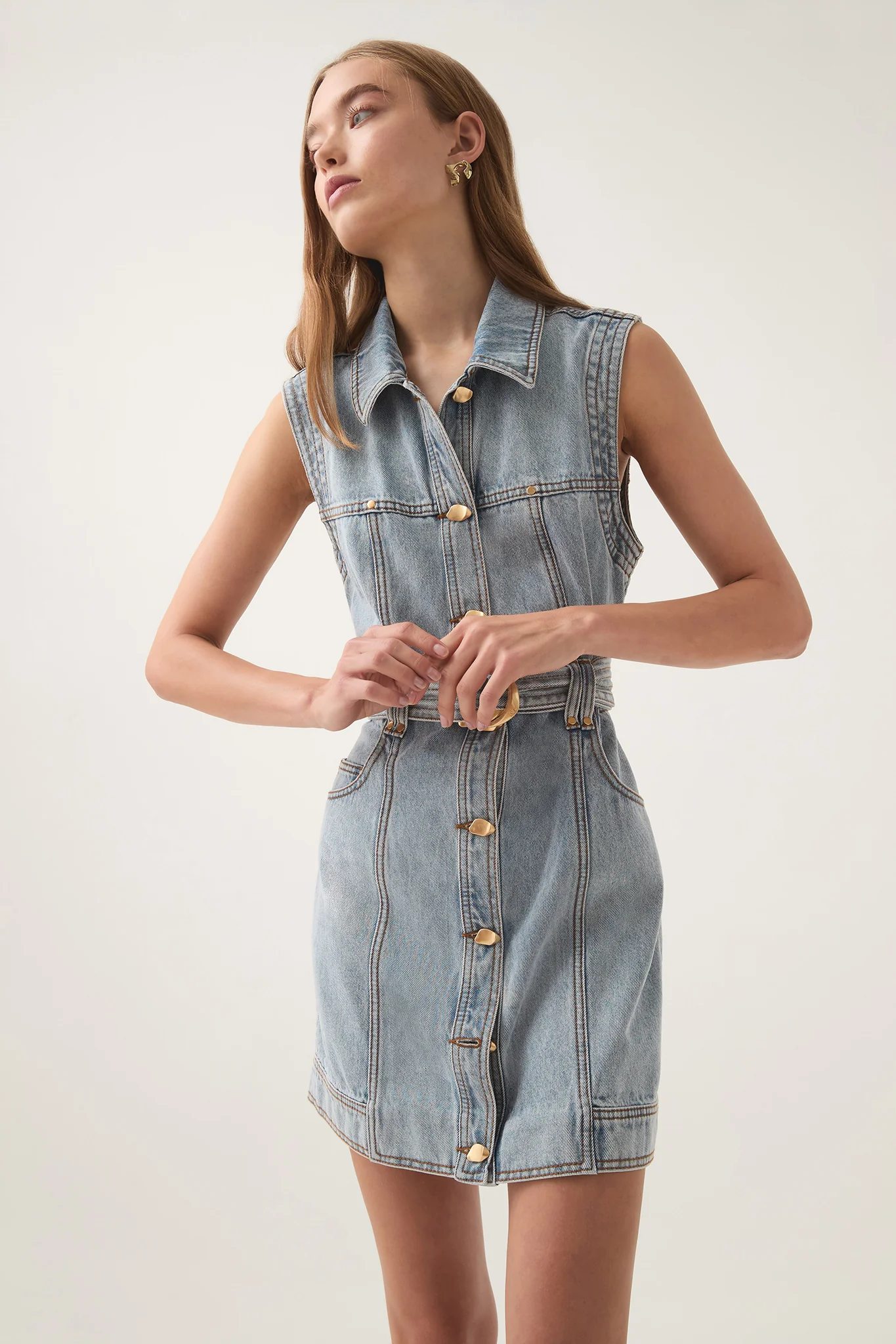 Ray Denim Mini Dress - Image 3