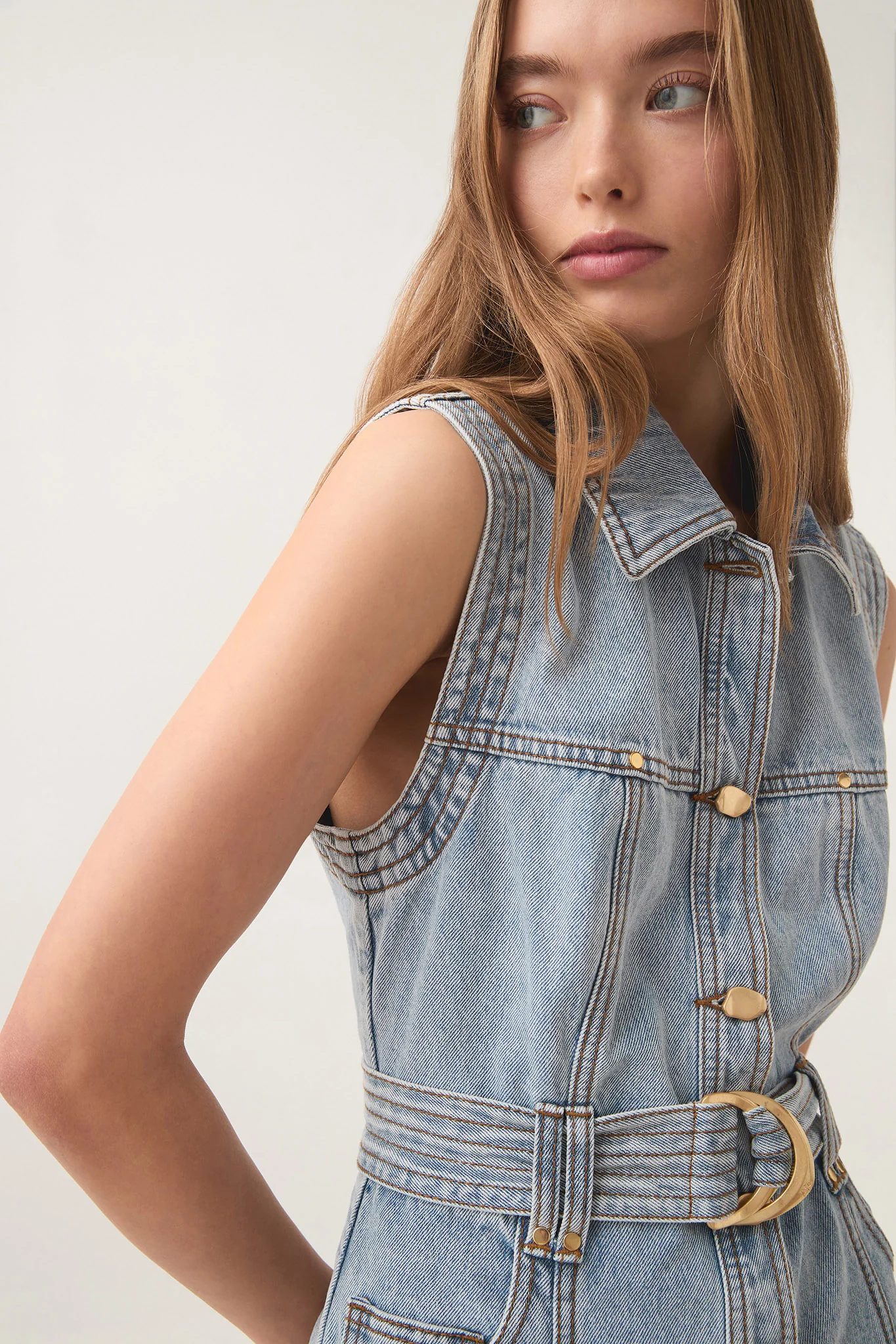 Ray Denim Mini Dress - Image 4