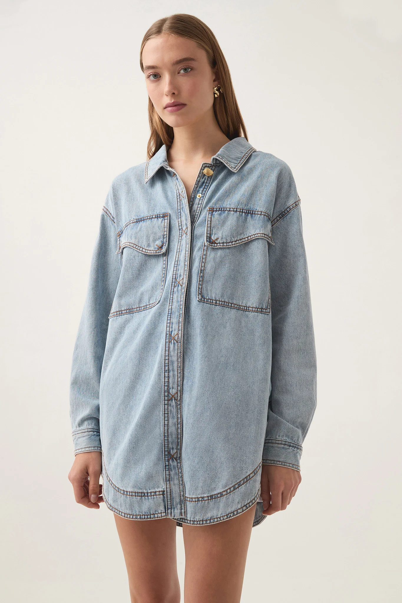 Ray Longline Denim Shirt - Image 4
