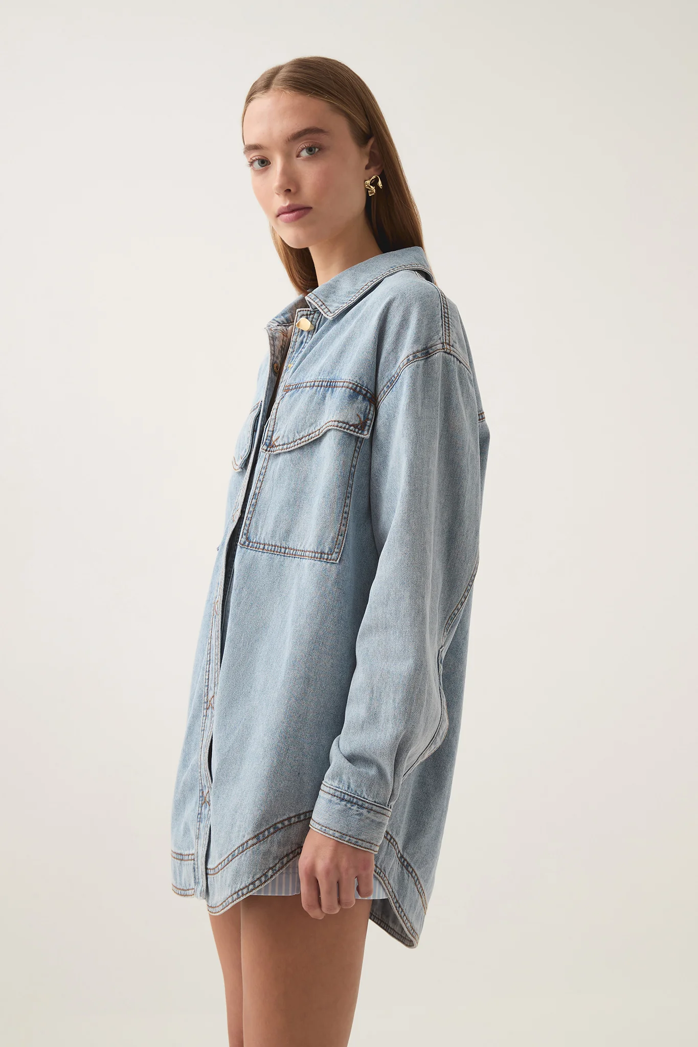 Ray Longline Denim Shirt - Image 5