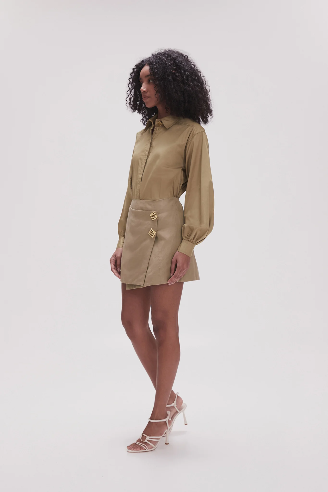Realm Wrap Front Mini Skirt - Image 3