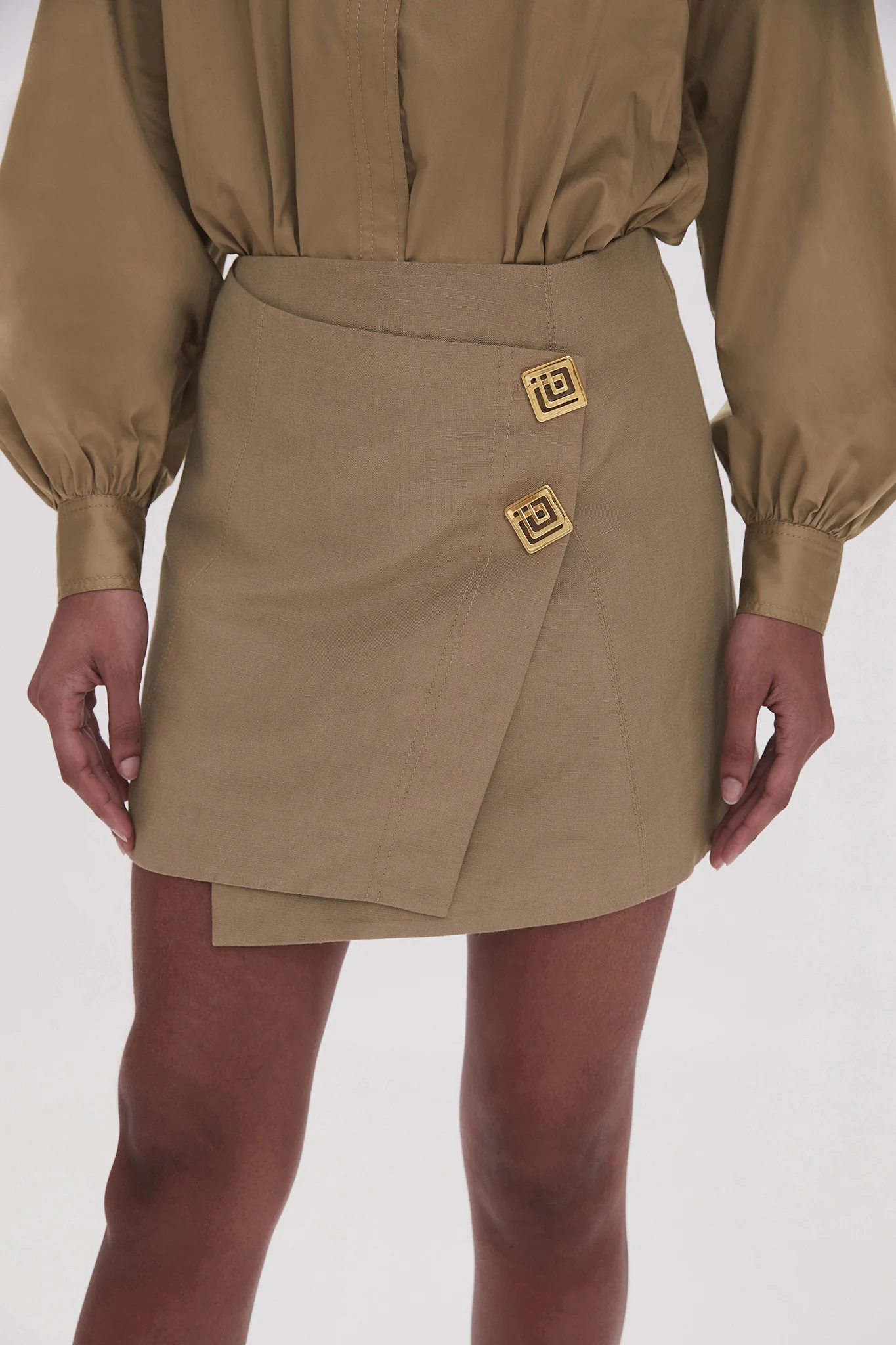 Realm Wrap Front Mini Skirt - Image 4
