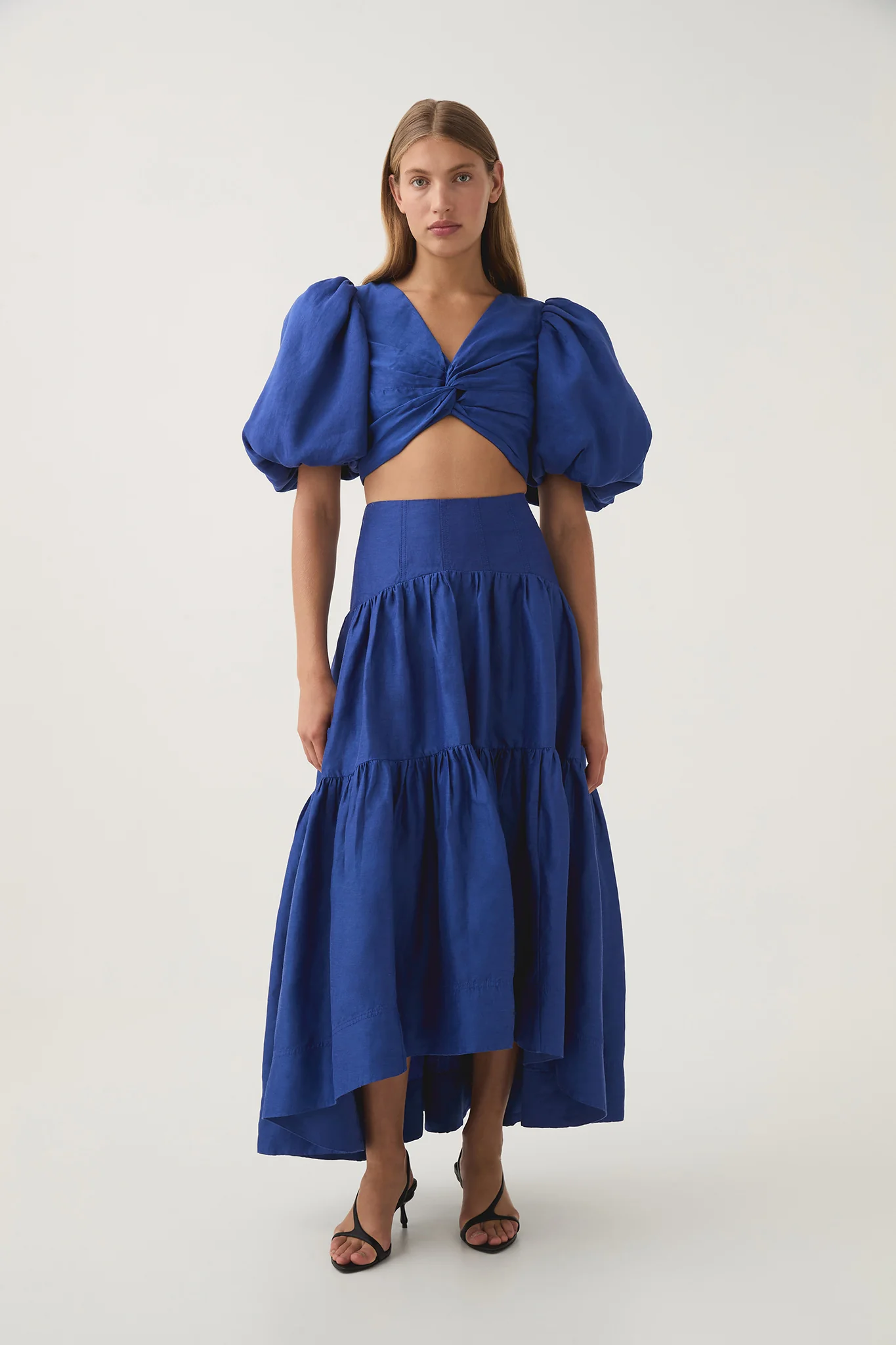 Reverb Gathered Midi Skirt