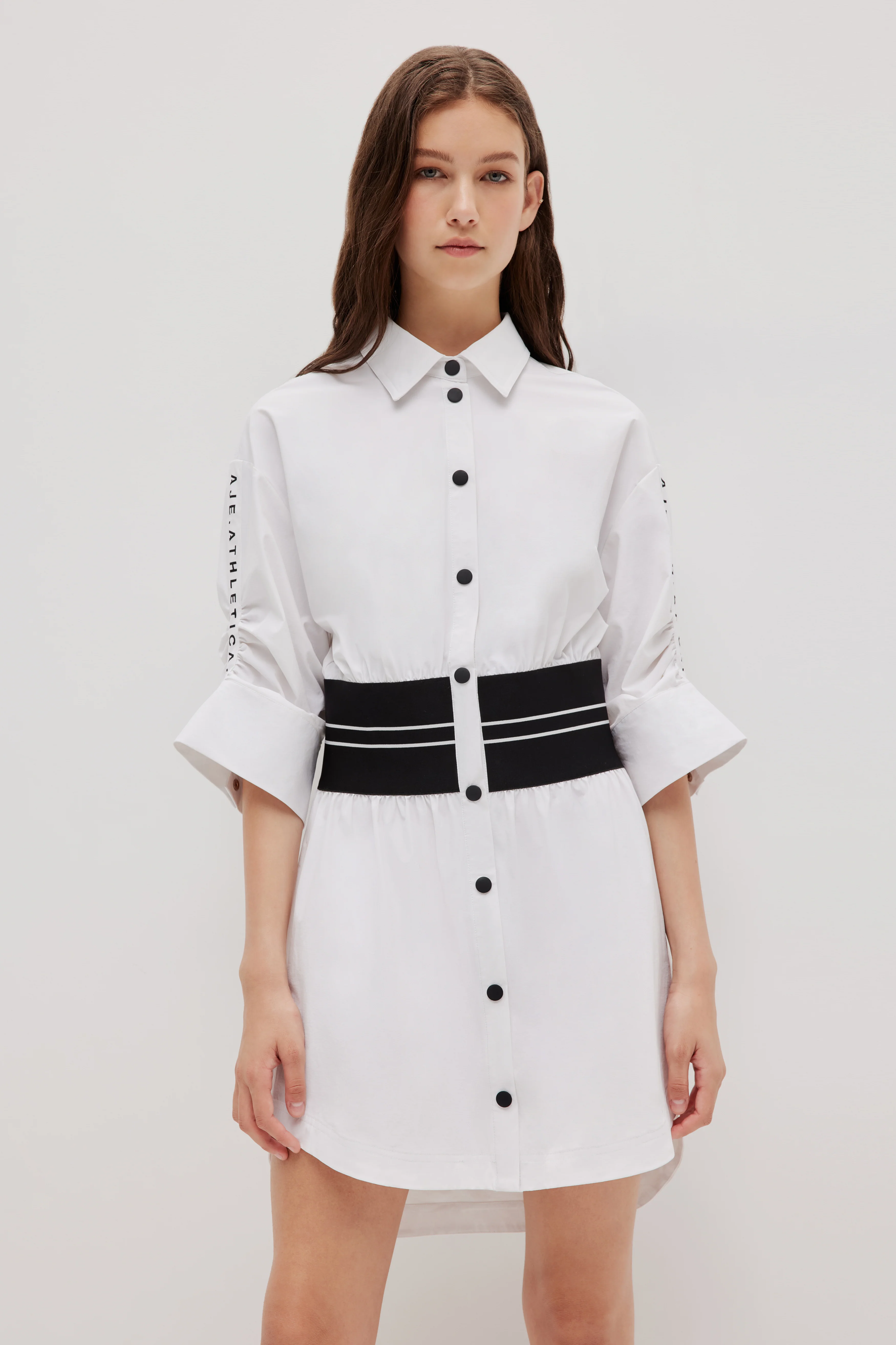 Rib Waist Shirt Dress 824 - Image 2