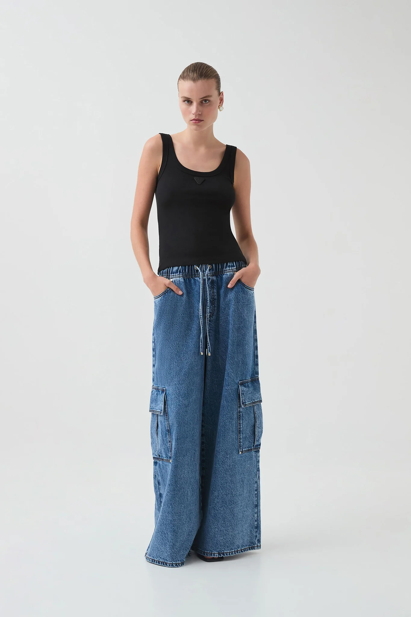 Sadie Denim Cargo Jeans - Image 3