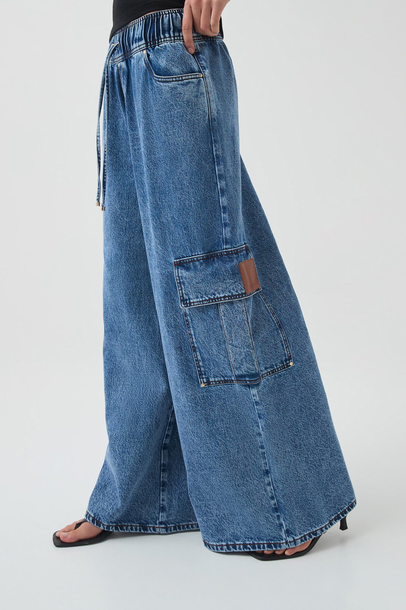 Sadie Denim Cargo Jeans - Image 5