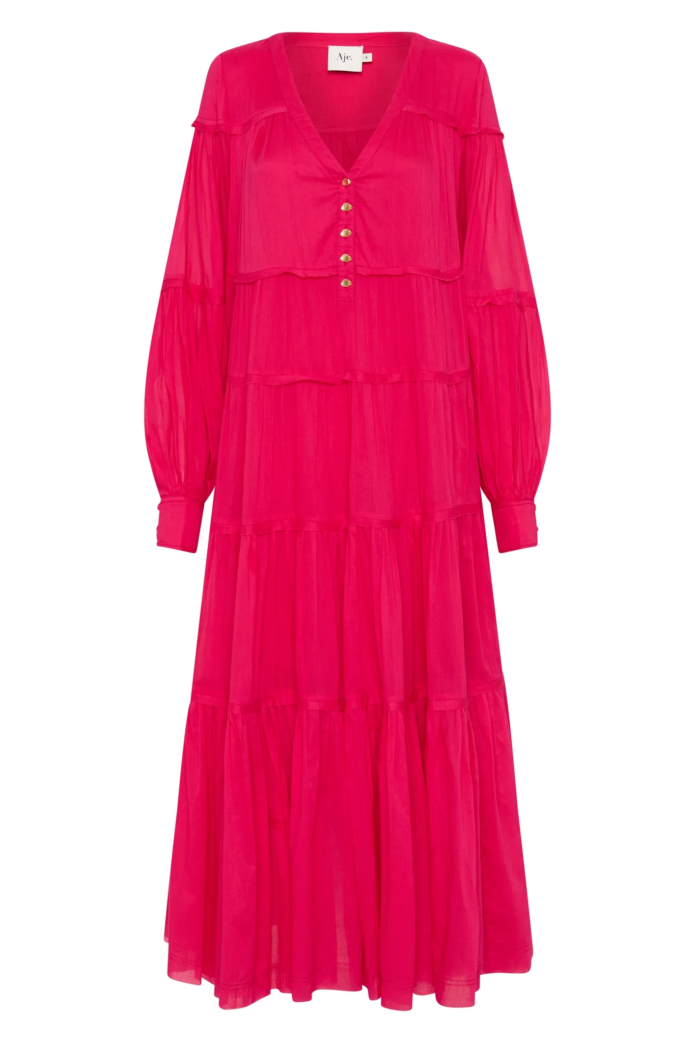 Sally Tiered Plunge Midi Dress - Image 2