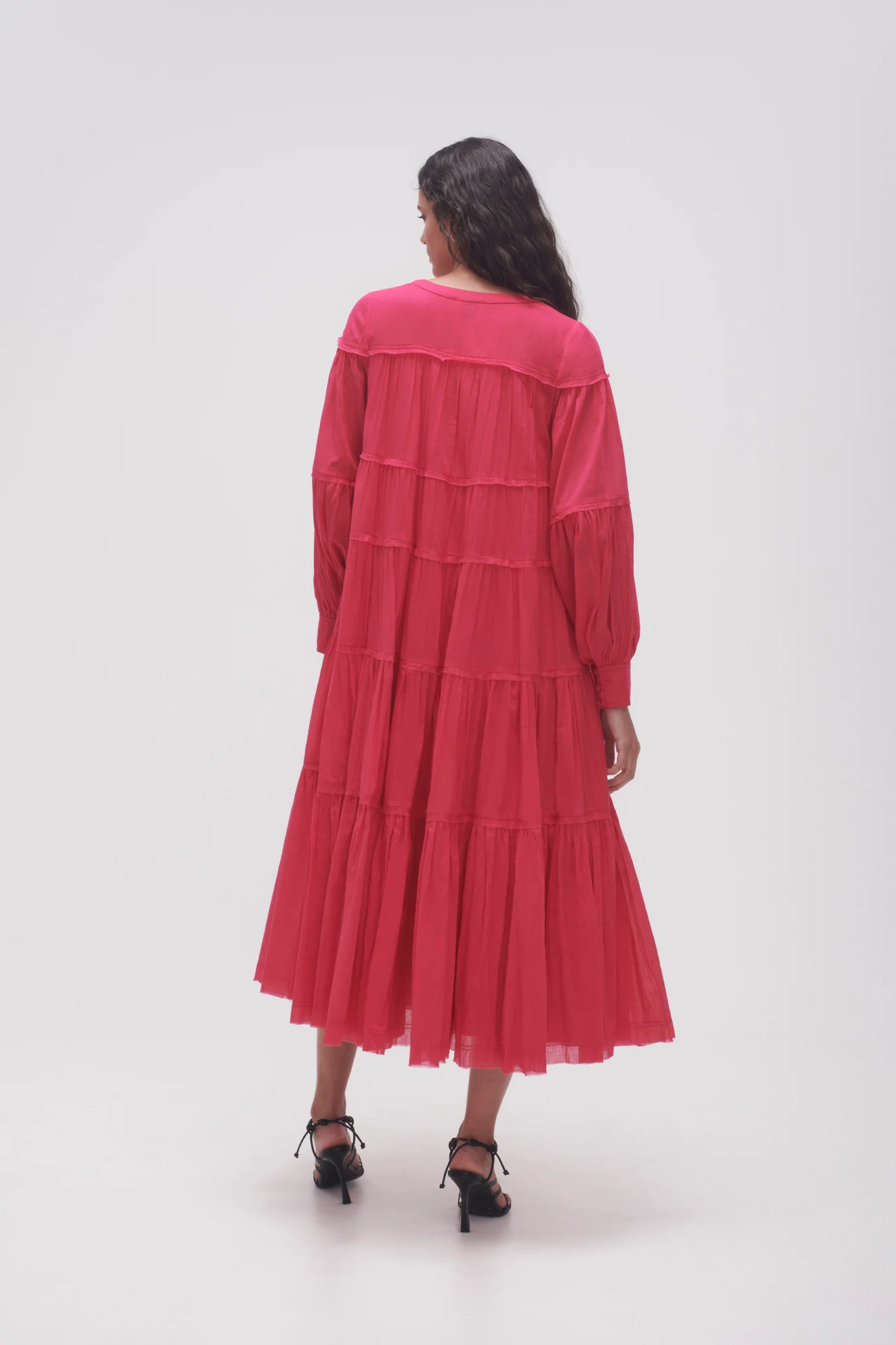 Sally Tiered Plunge Midi Dress - Image 5