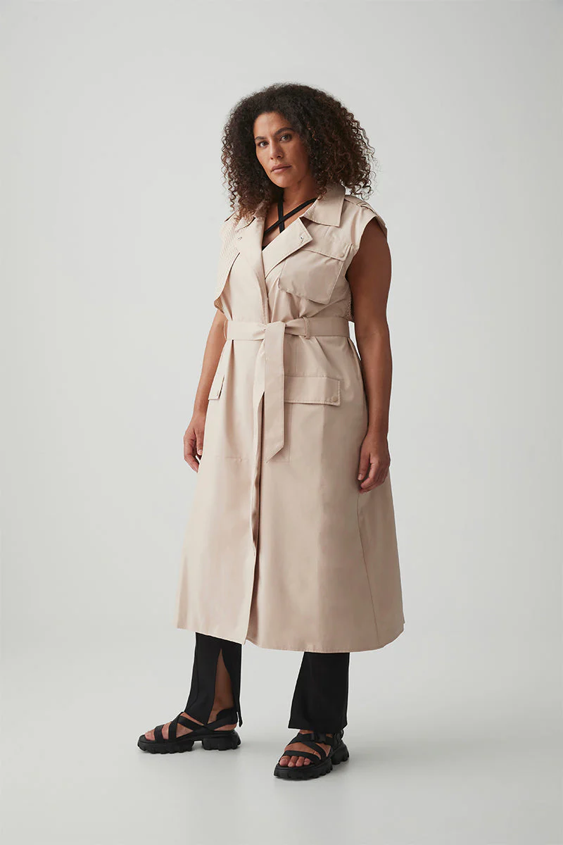 Sleeveless Belted Trench 703 - Image 17