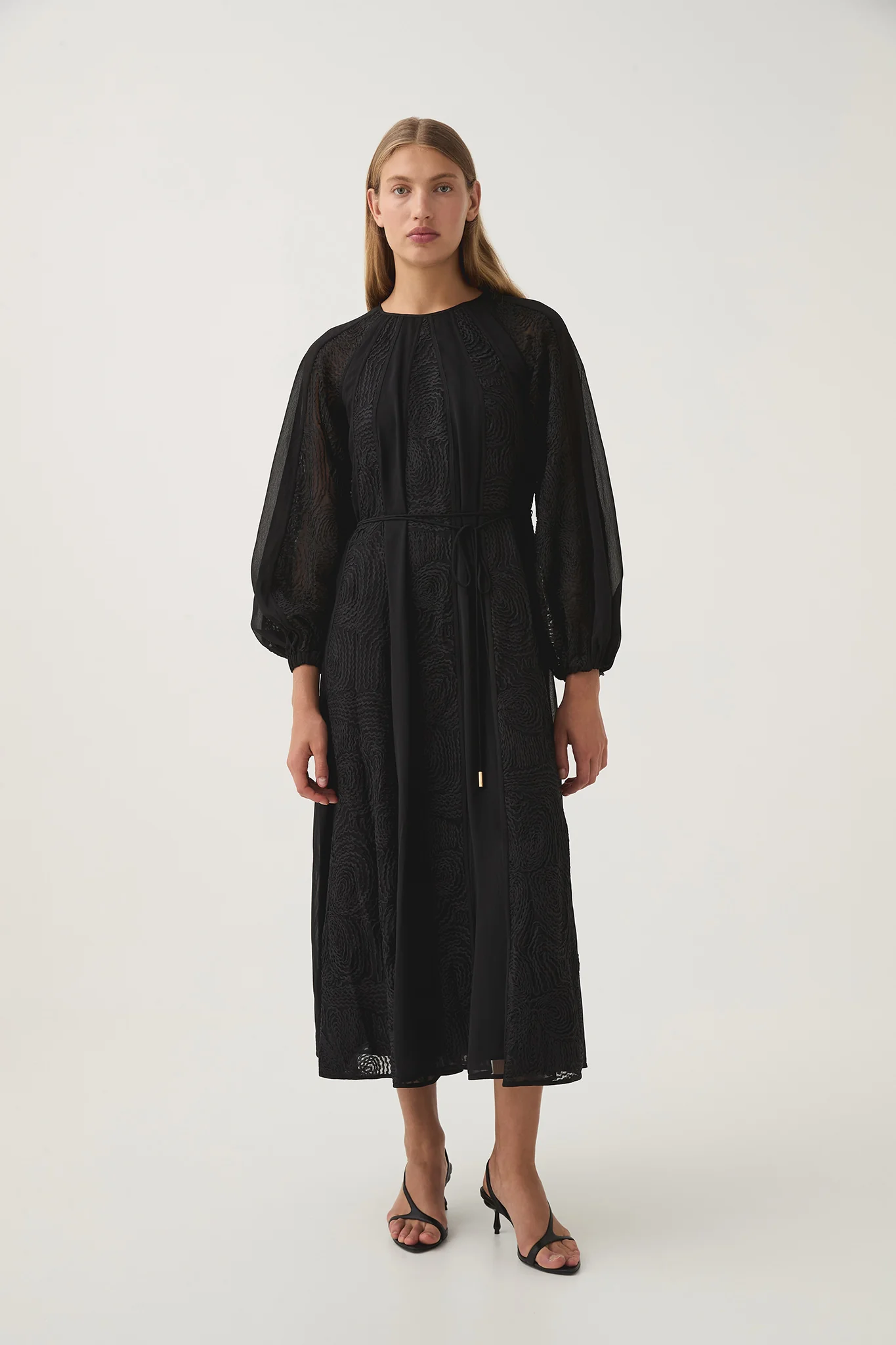 Soleil Blouson Lace Midi Dress - Image 3