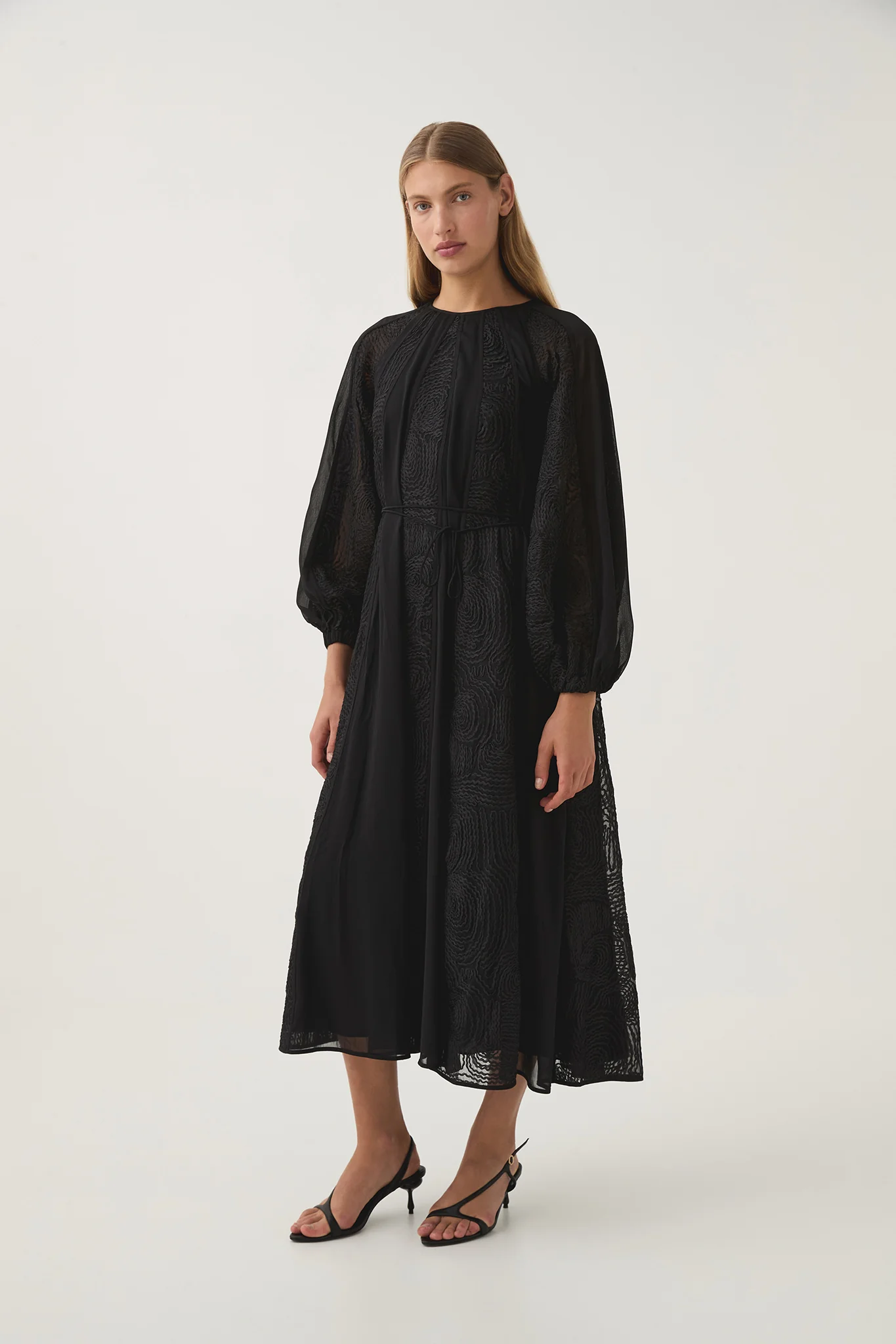 Soleil Blouson Lace Midi Dress - Image 5