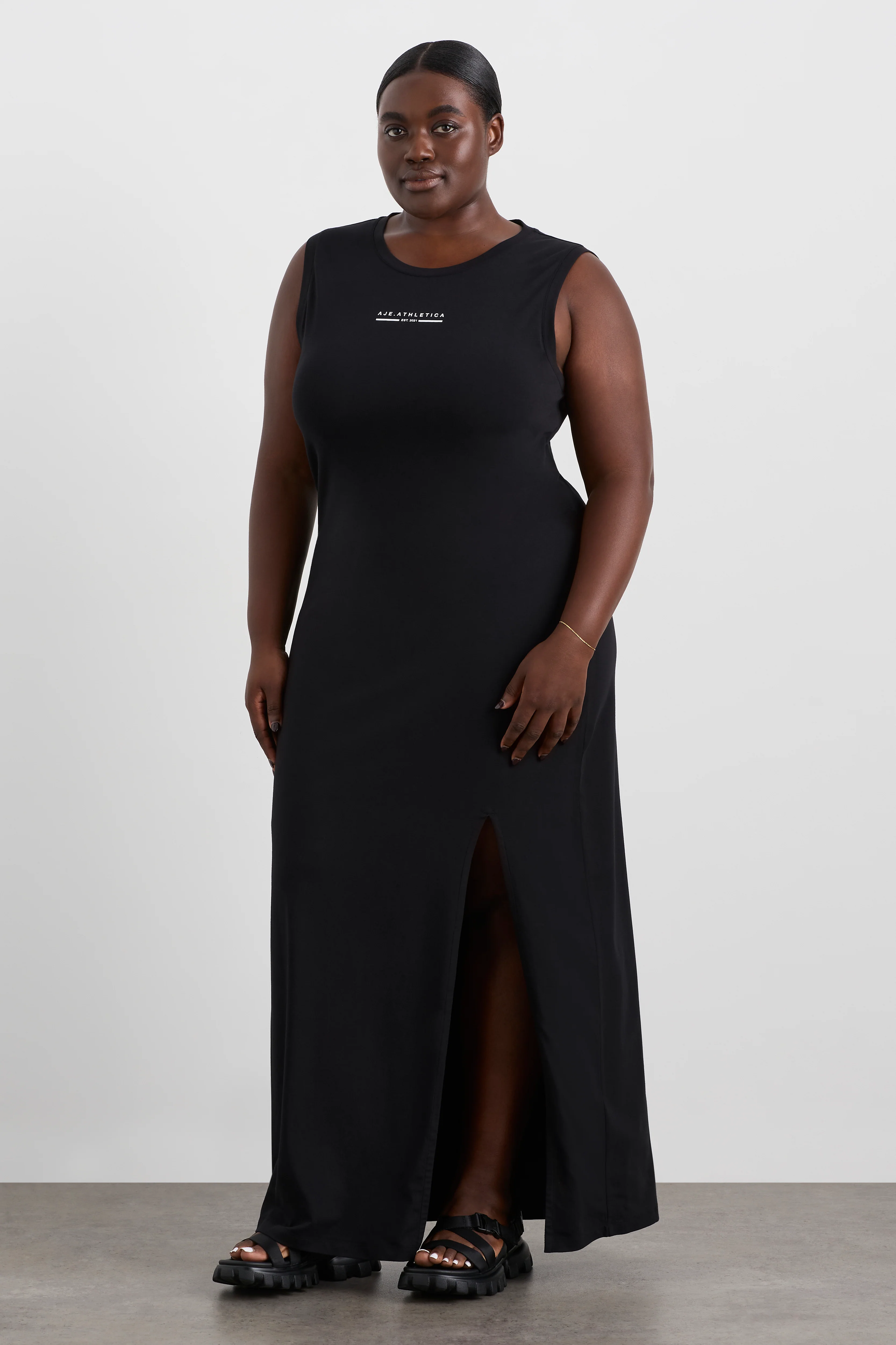 Split Hem Jersey Dress 816 - Image 10