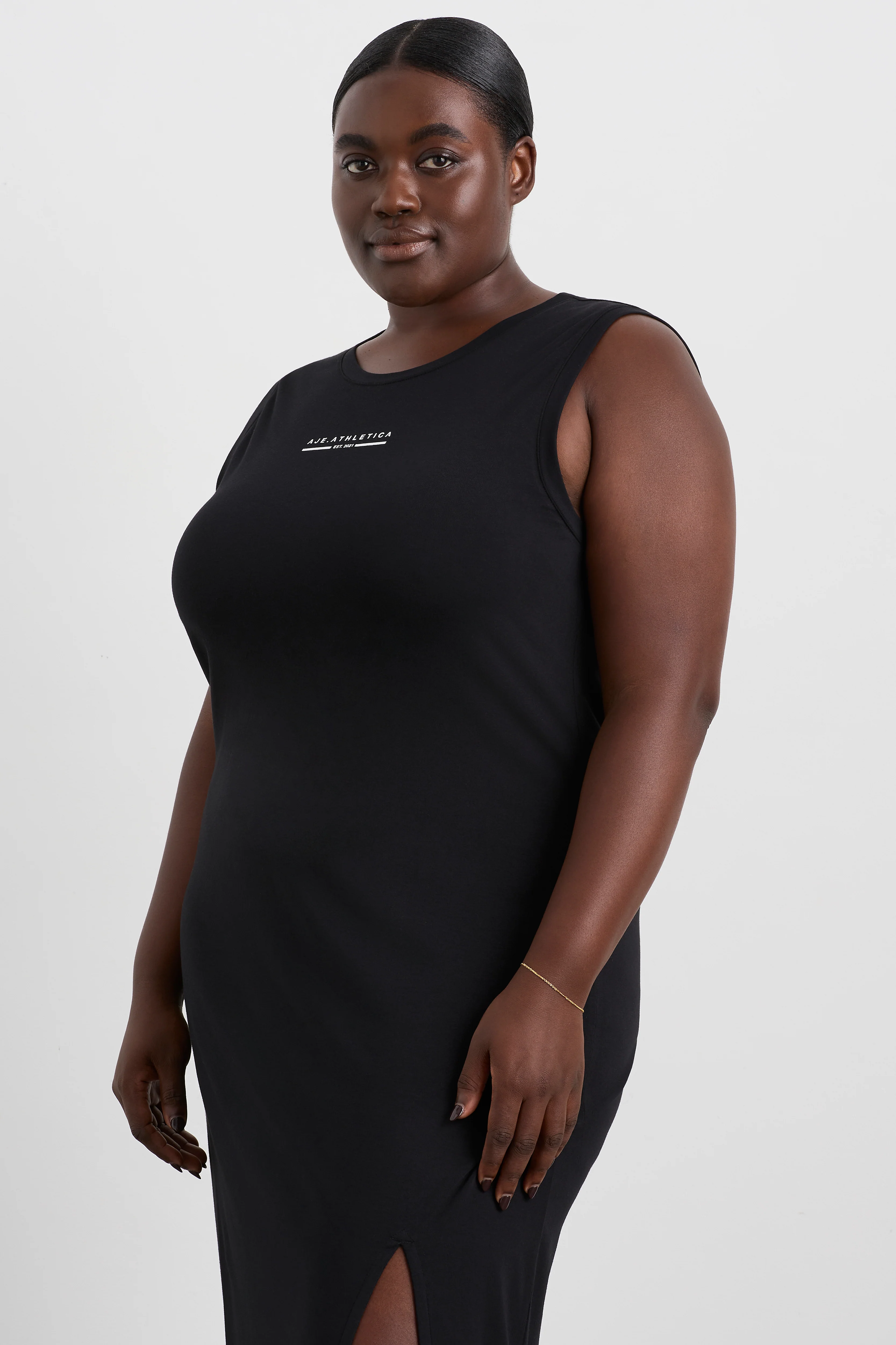 Split Hem Jersey Dress 816 - Image 12