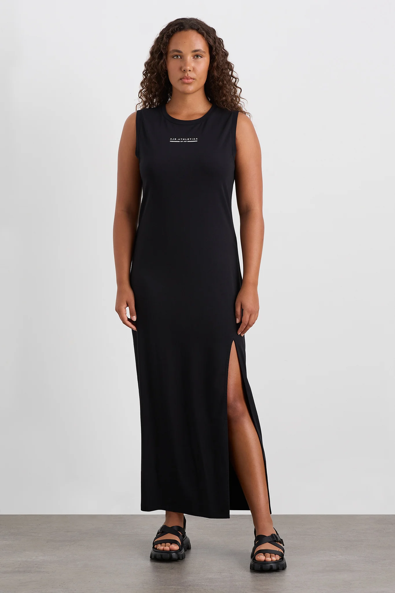 Split Hem Jersey Dress 816 - Image 7