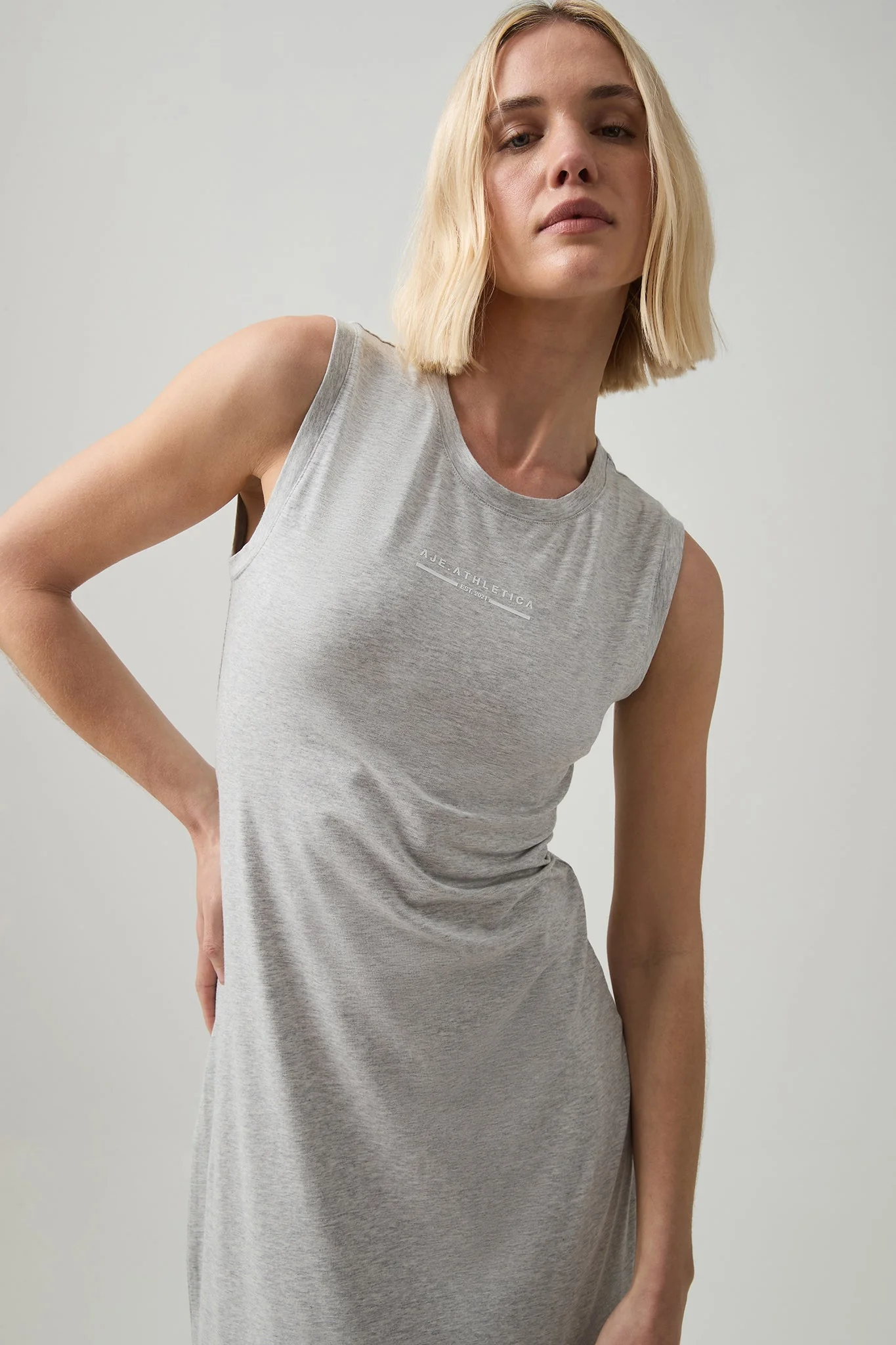 Split Hem Jersey Dress 816 - Image 3