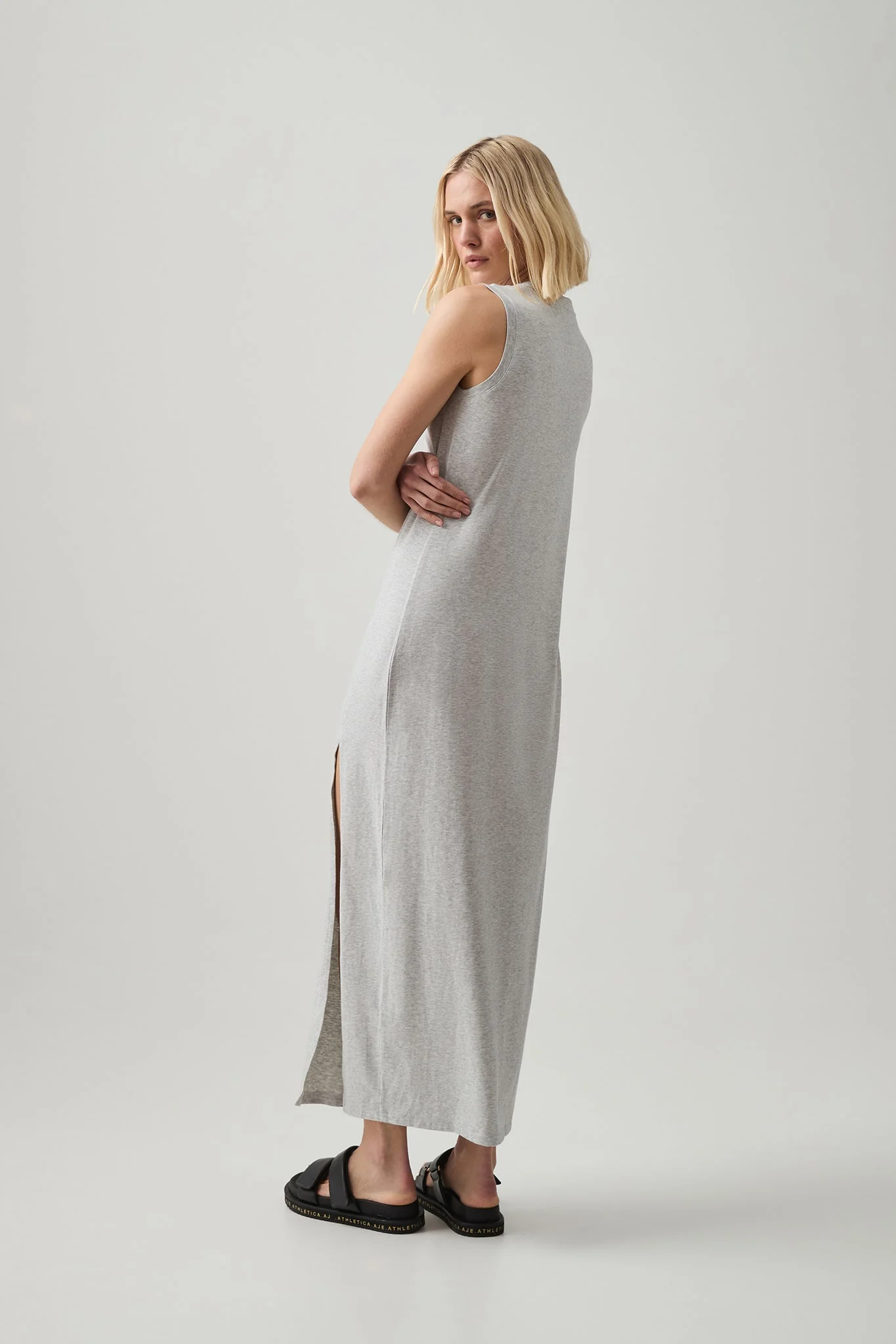 Split Hem Jersey Dress 816 - Image 5