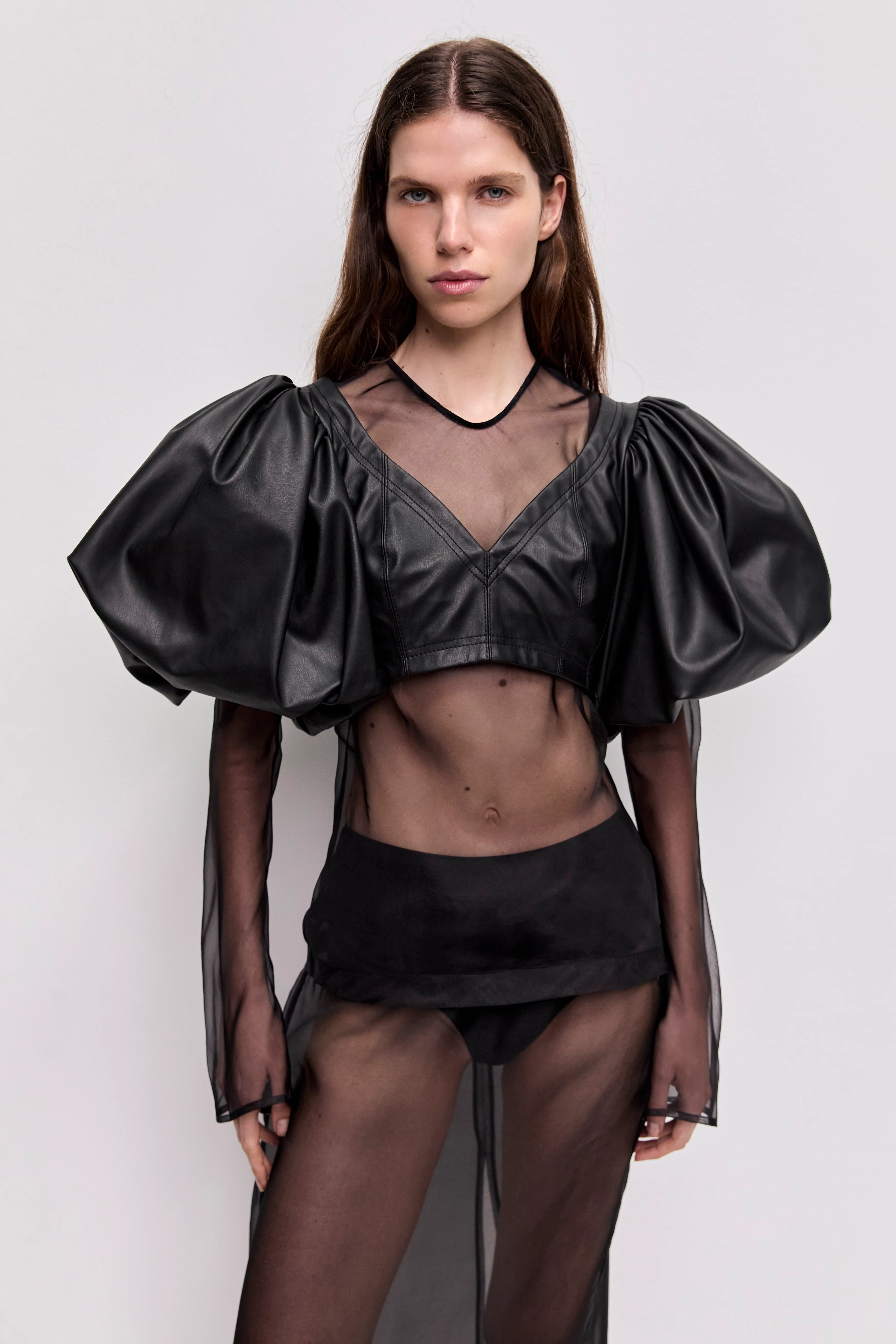 Spoken Puff Sleeve Crop Top - Image 3