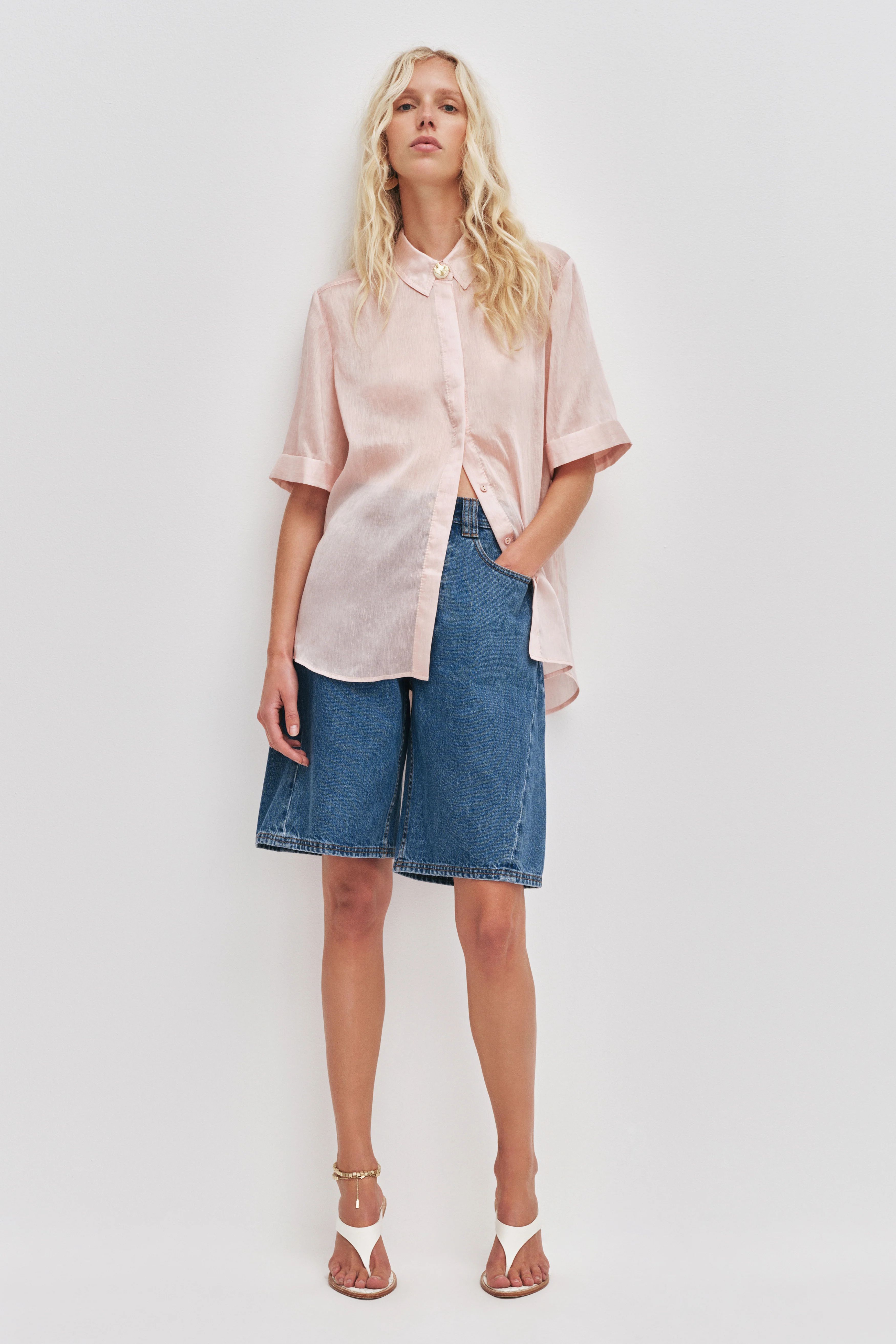 Stevie Denim Barrel Shorts
