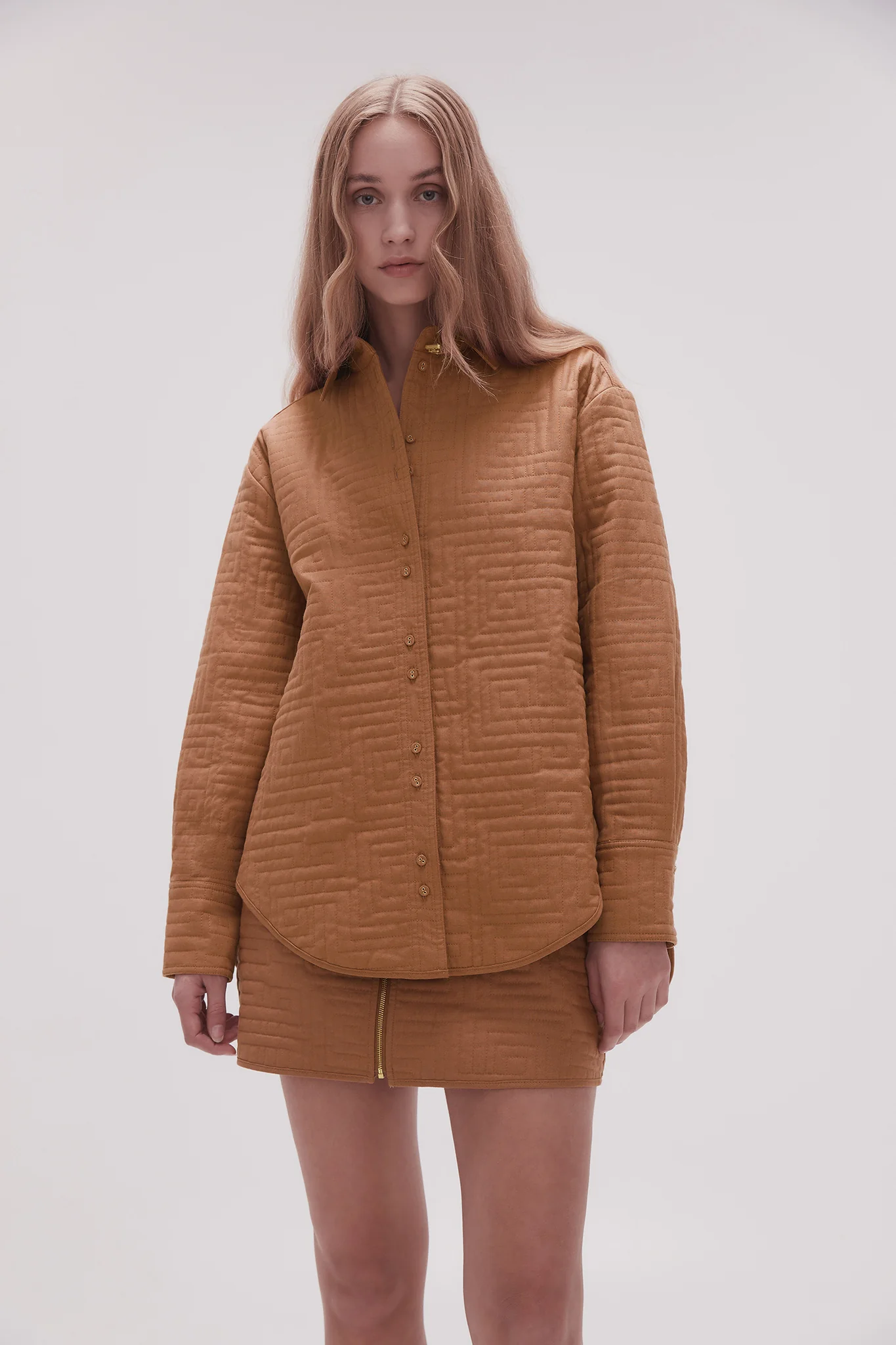 Surrealist Quilted Shacket - Image 3