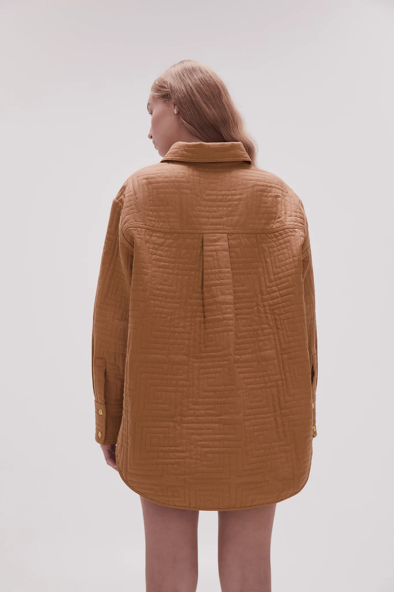 Surrealist Quilted Shacket - Image 7