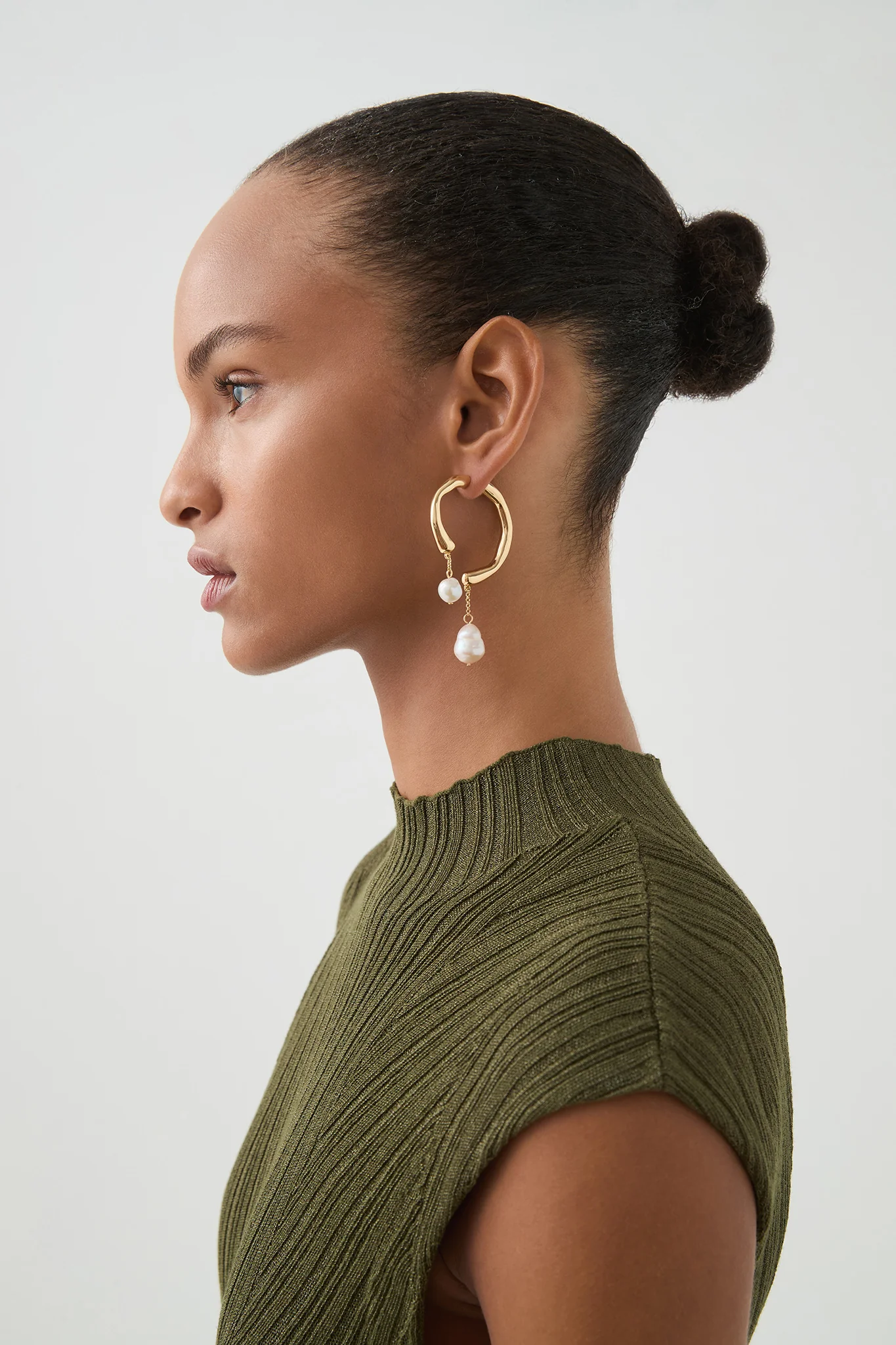 Talla Pearl Drop Hoop - Image 5