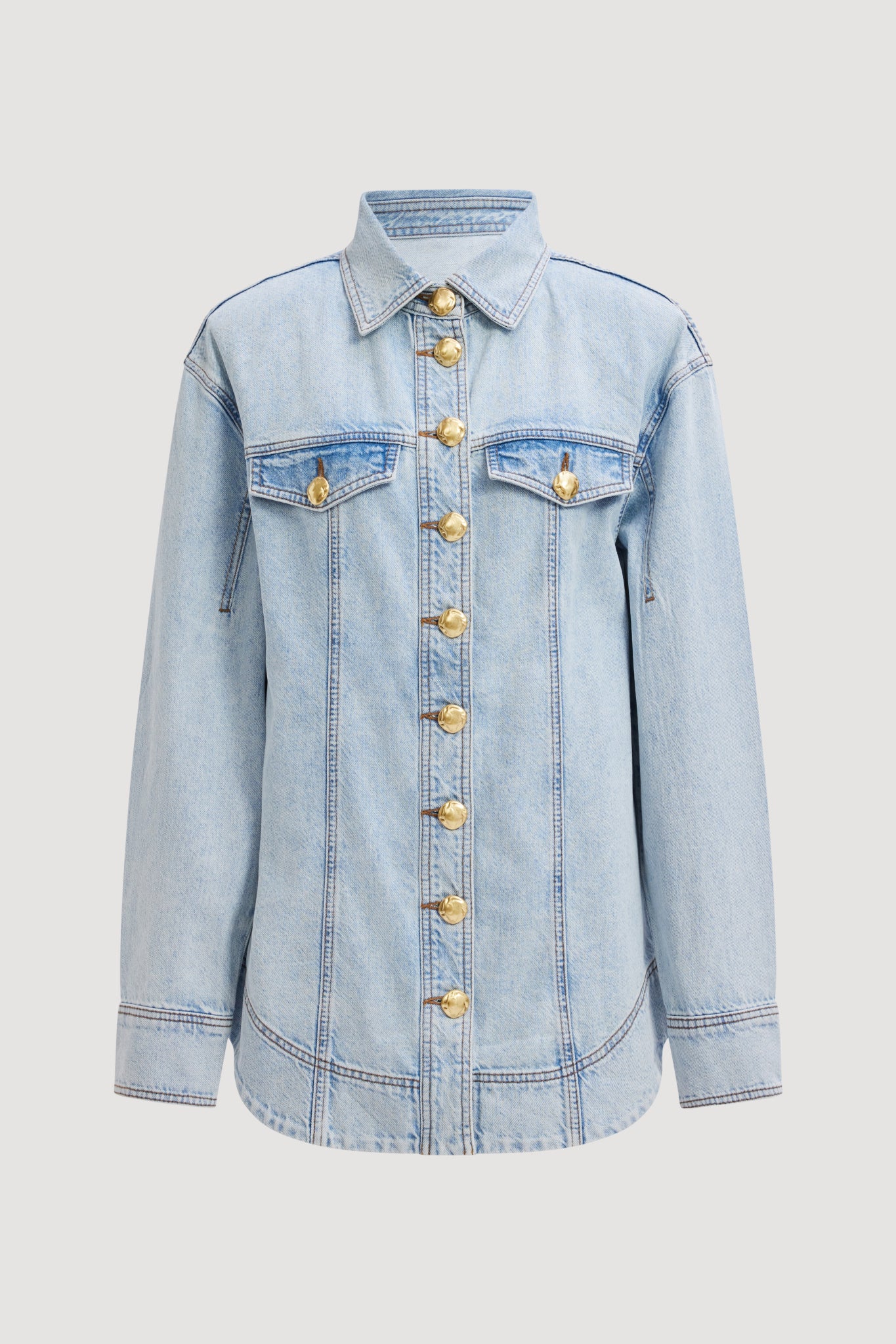 Tia Fitted Denim Shirt - Image 2