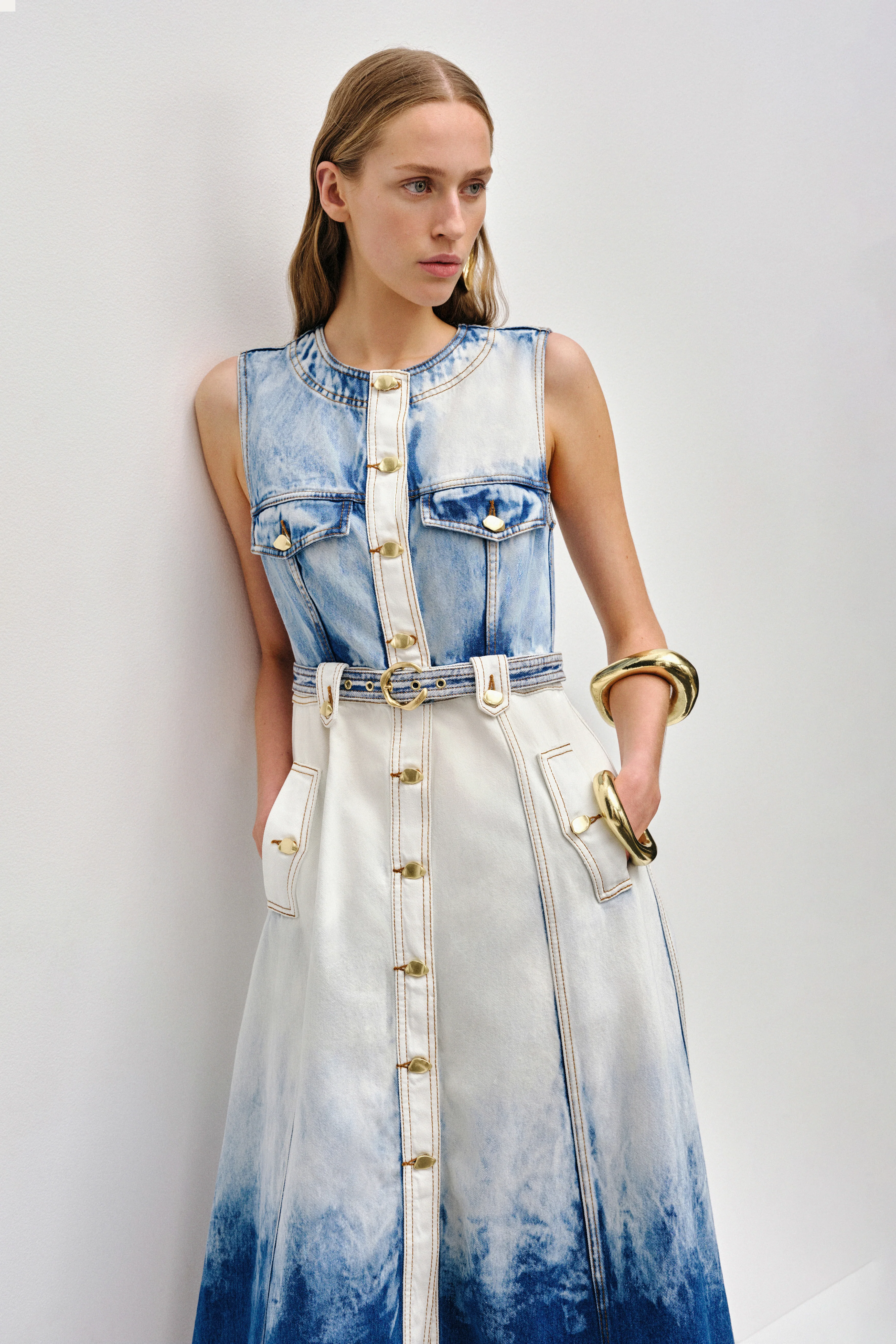 Tides Denim Midi Dress - Image 5