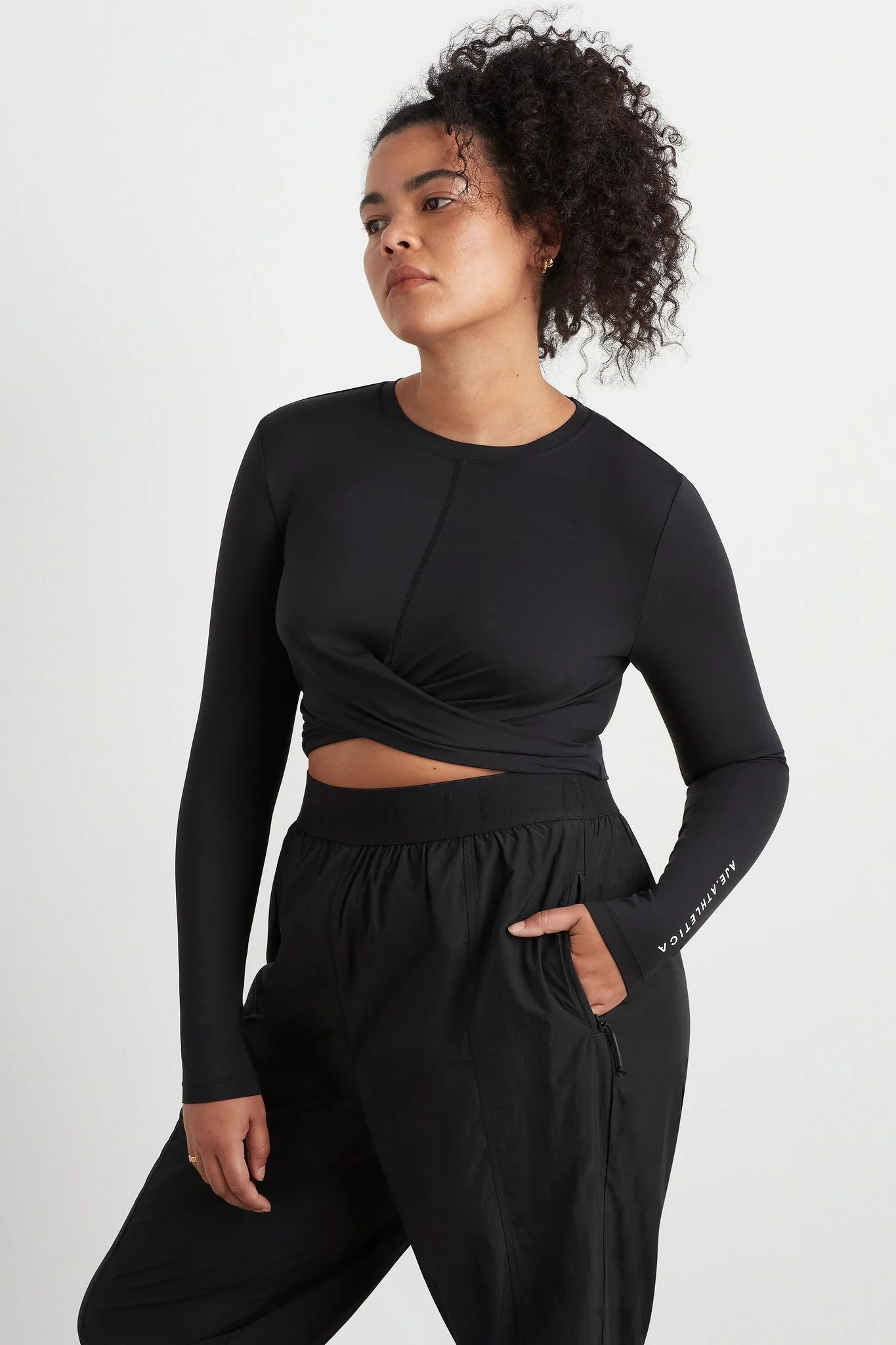 Twist Front Long Sleeve Crop Top 328 - Image 11