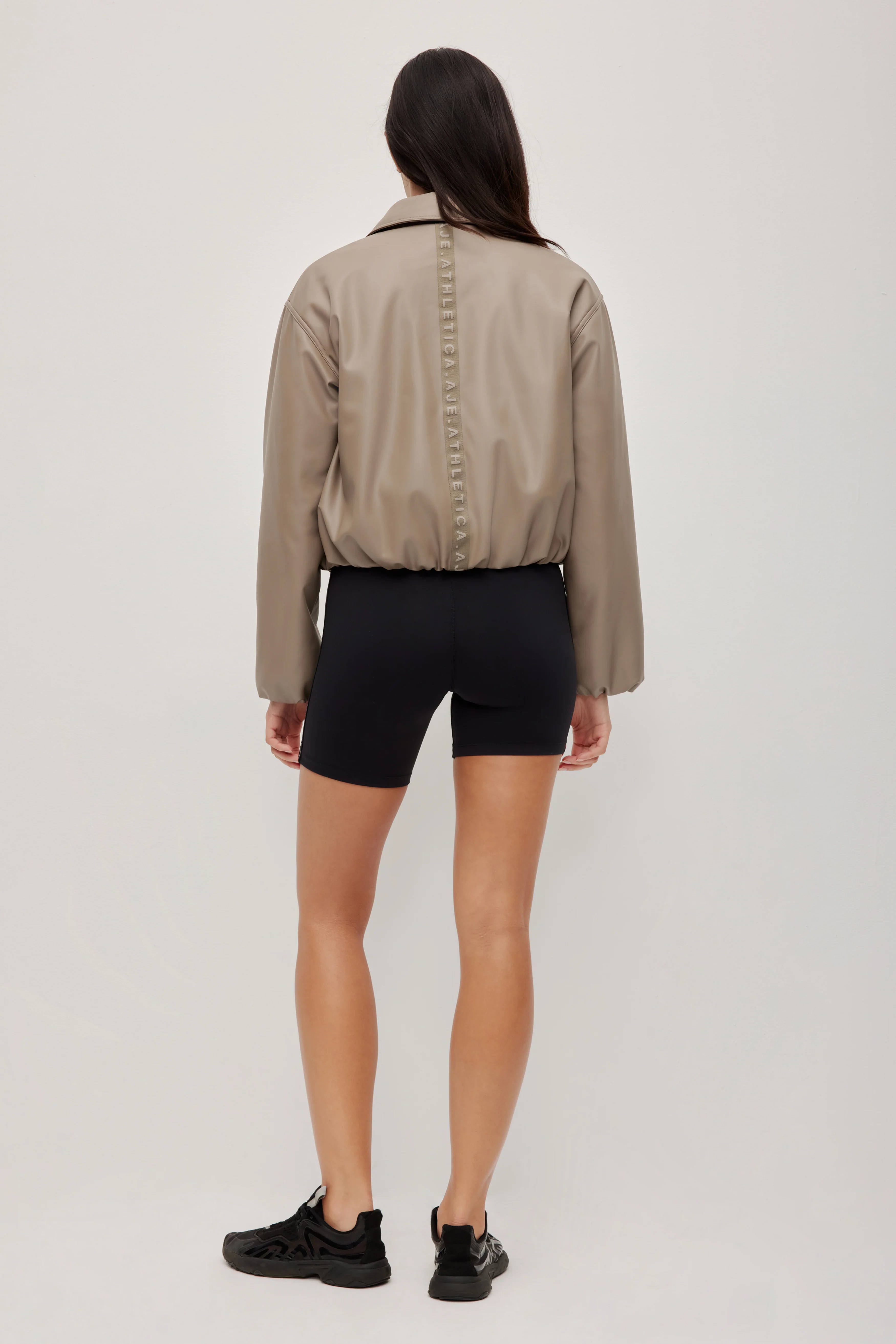 Vegan Leather Bomber Jacket - Image 12