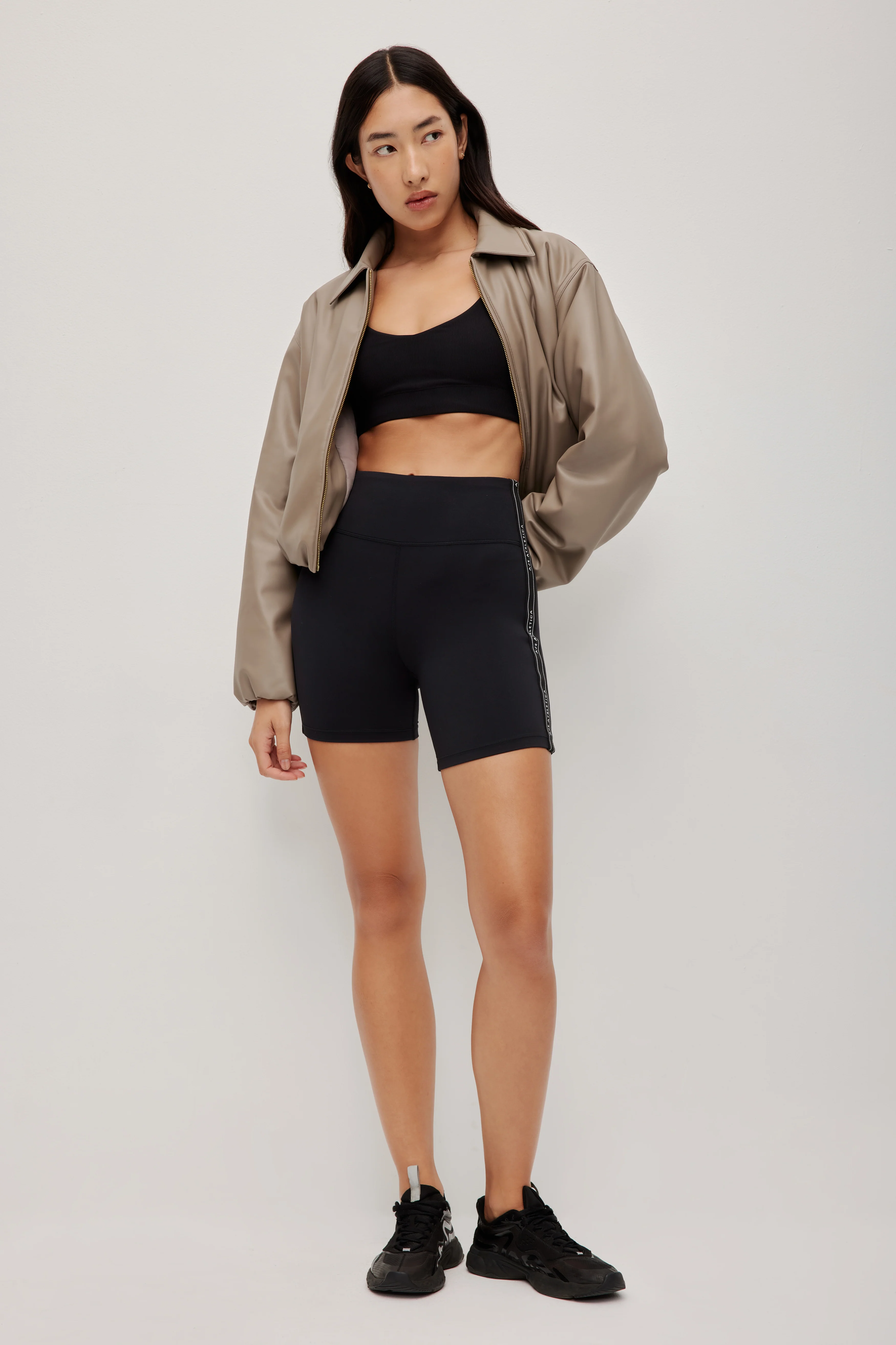 Vegan Leather Bomber Jacket - Image 8