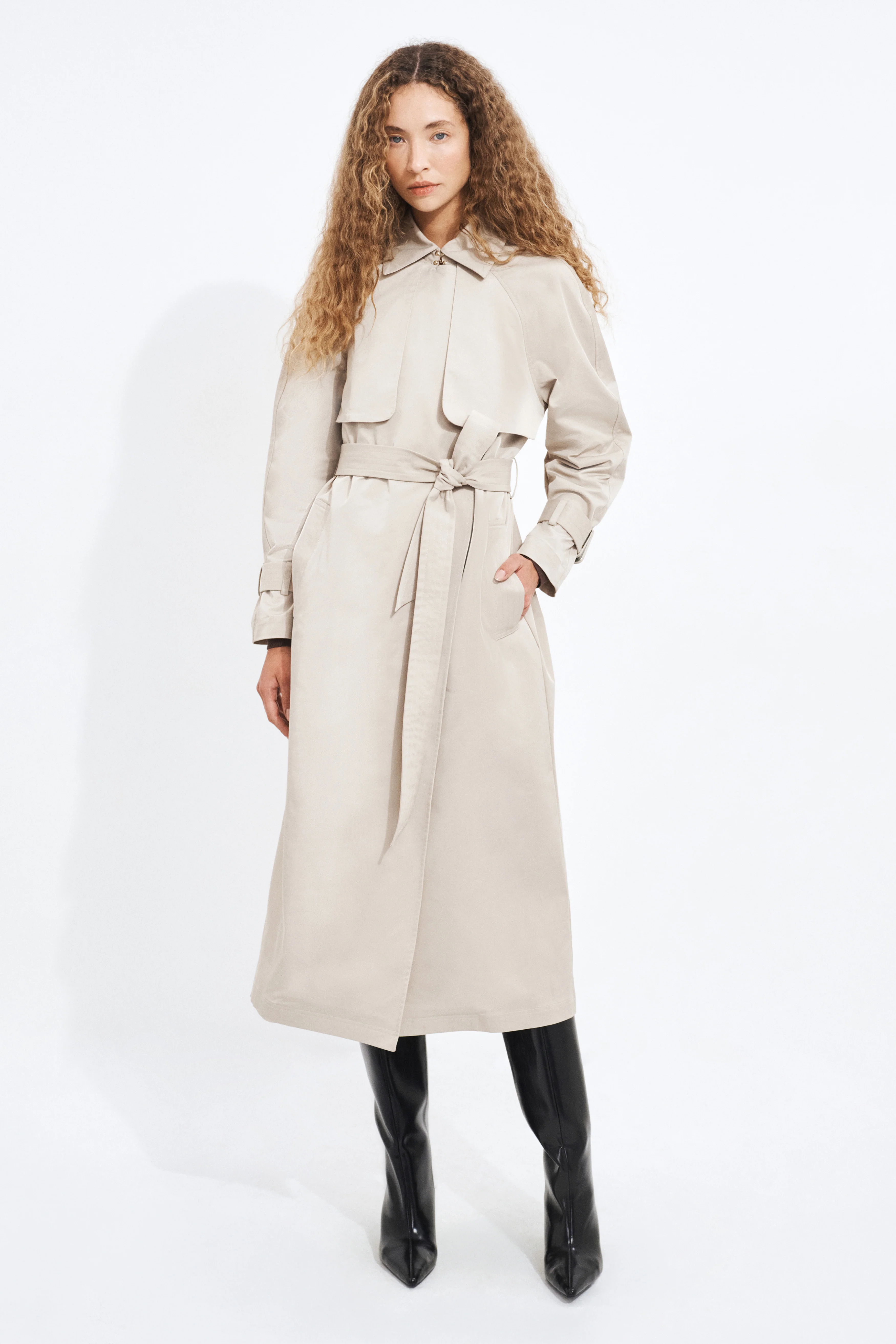 Verona Long Line Trench Coat - Image 8