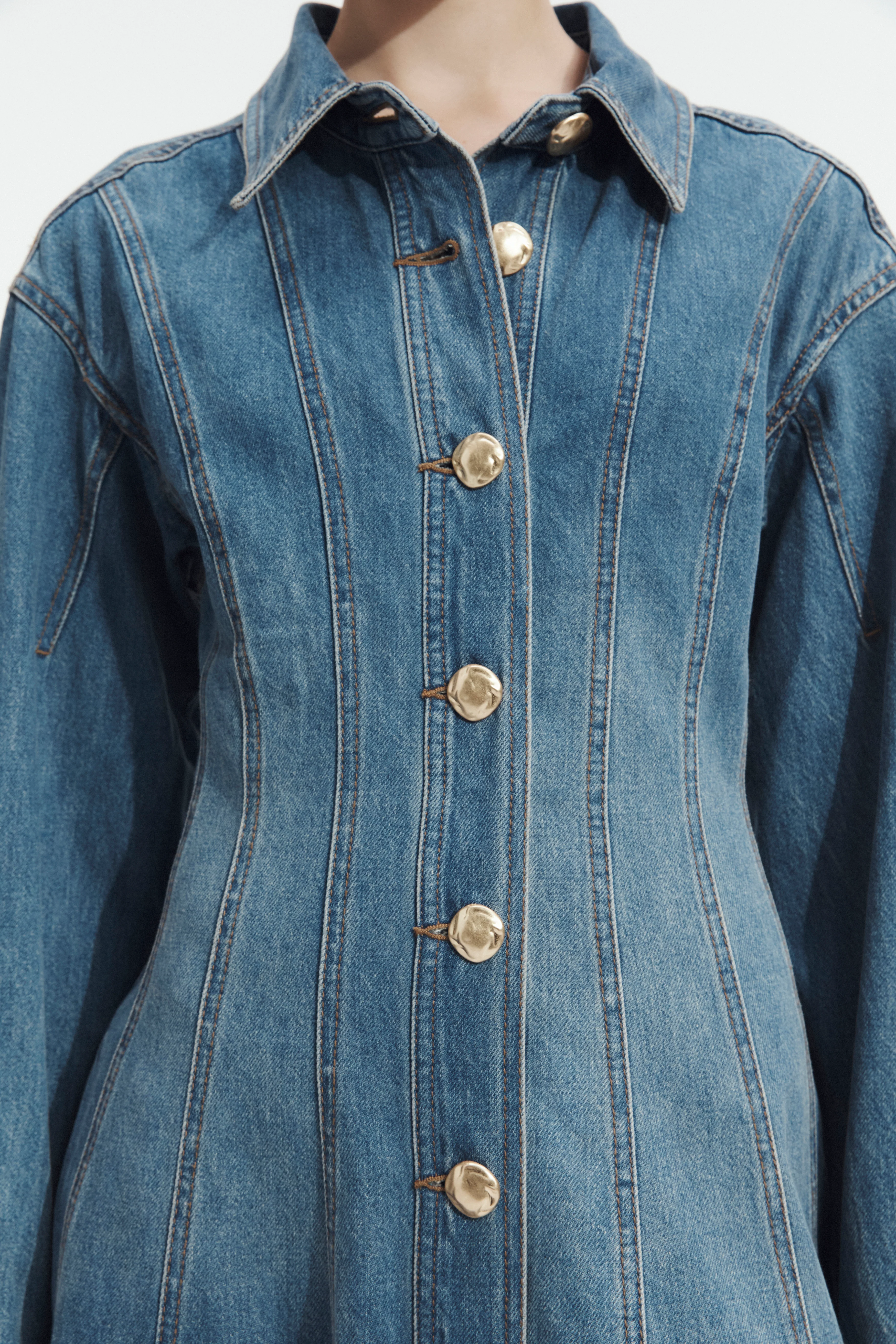 Viva Denim Midi Dress - Image 3