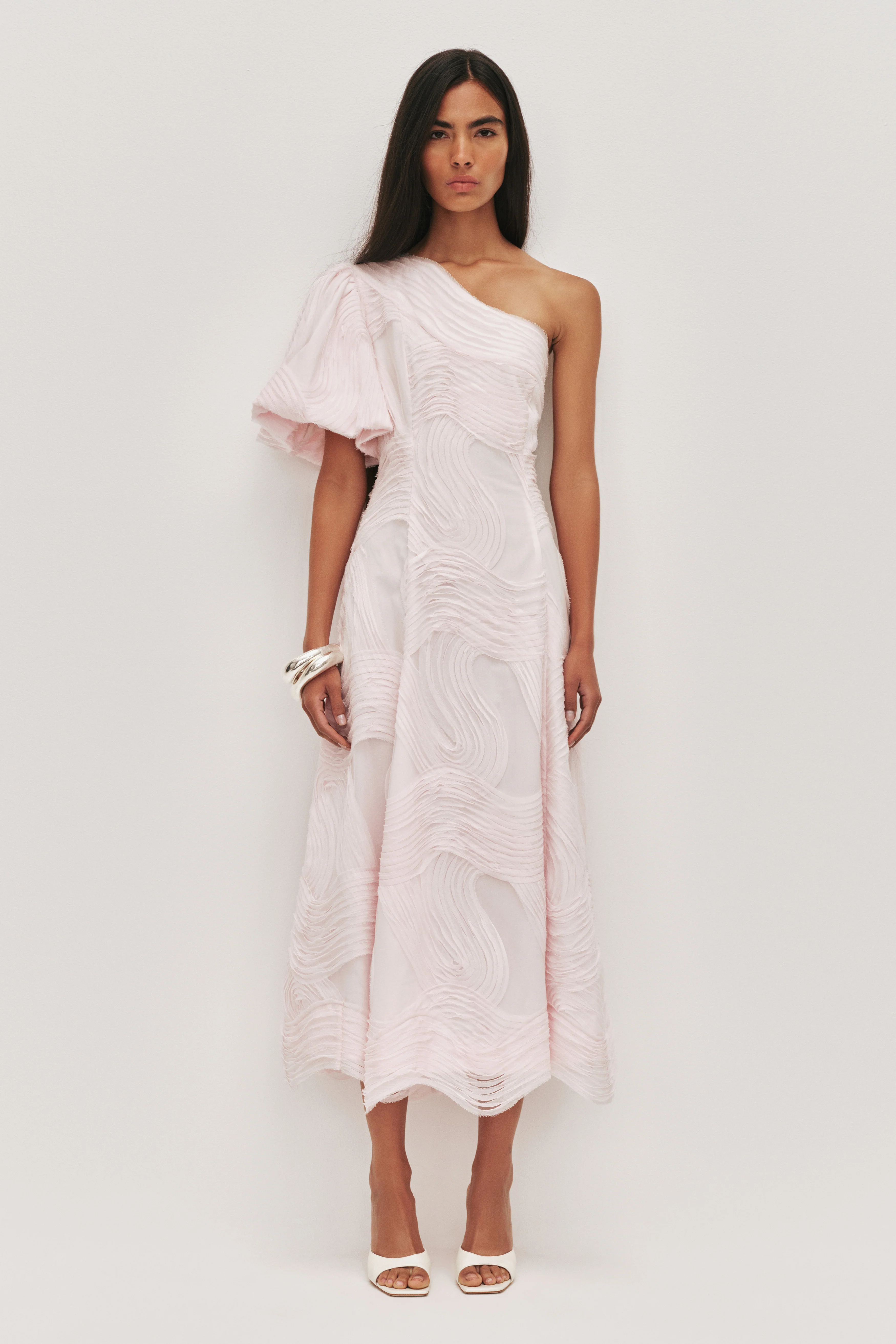 Wave One Shoulder Dress