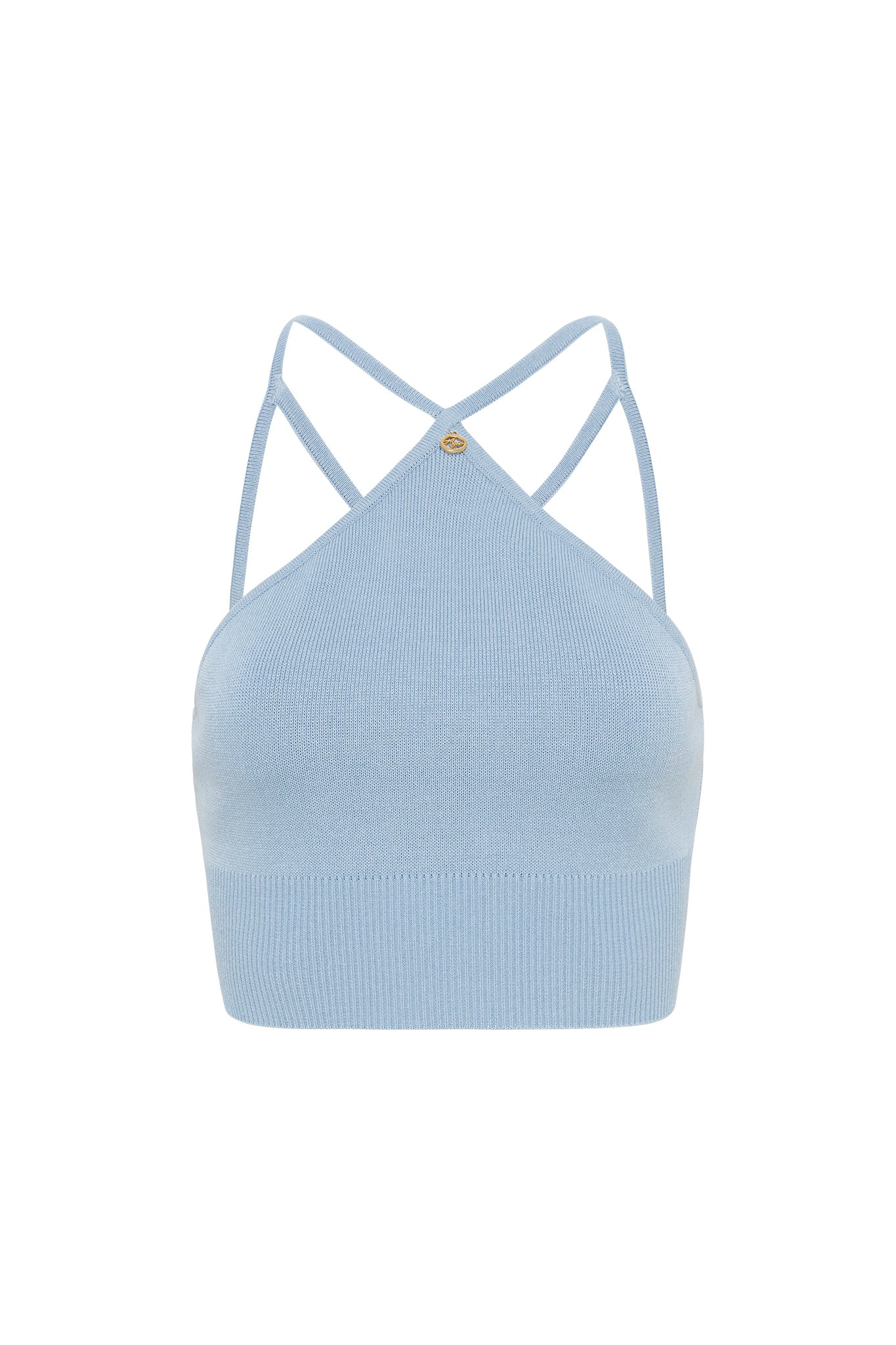 Xanthe Halter Knit Crop Top - Image 2