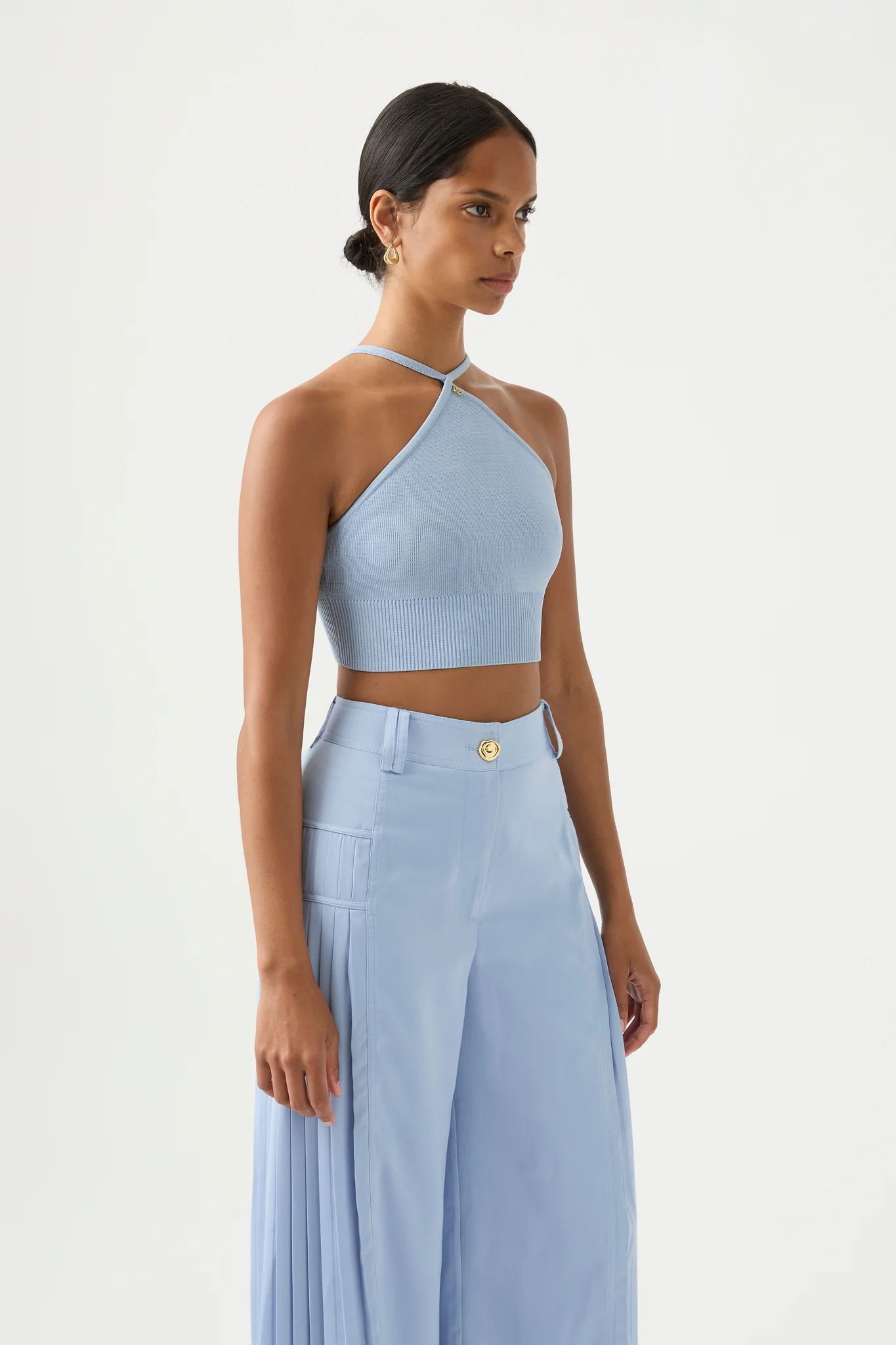 Xanthe Halter Knit Crop Top - Image 3