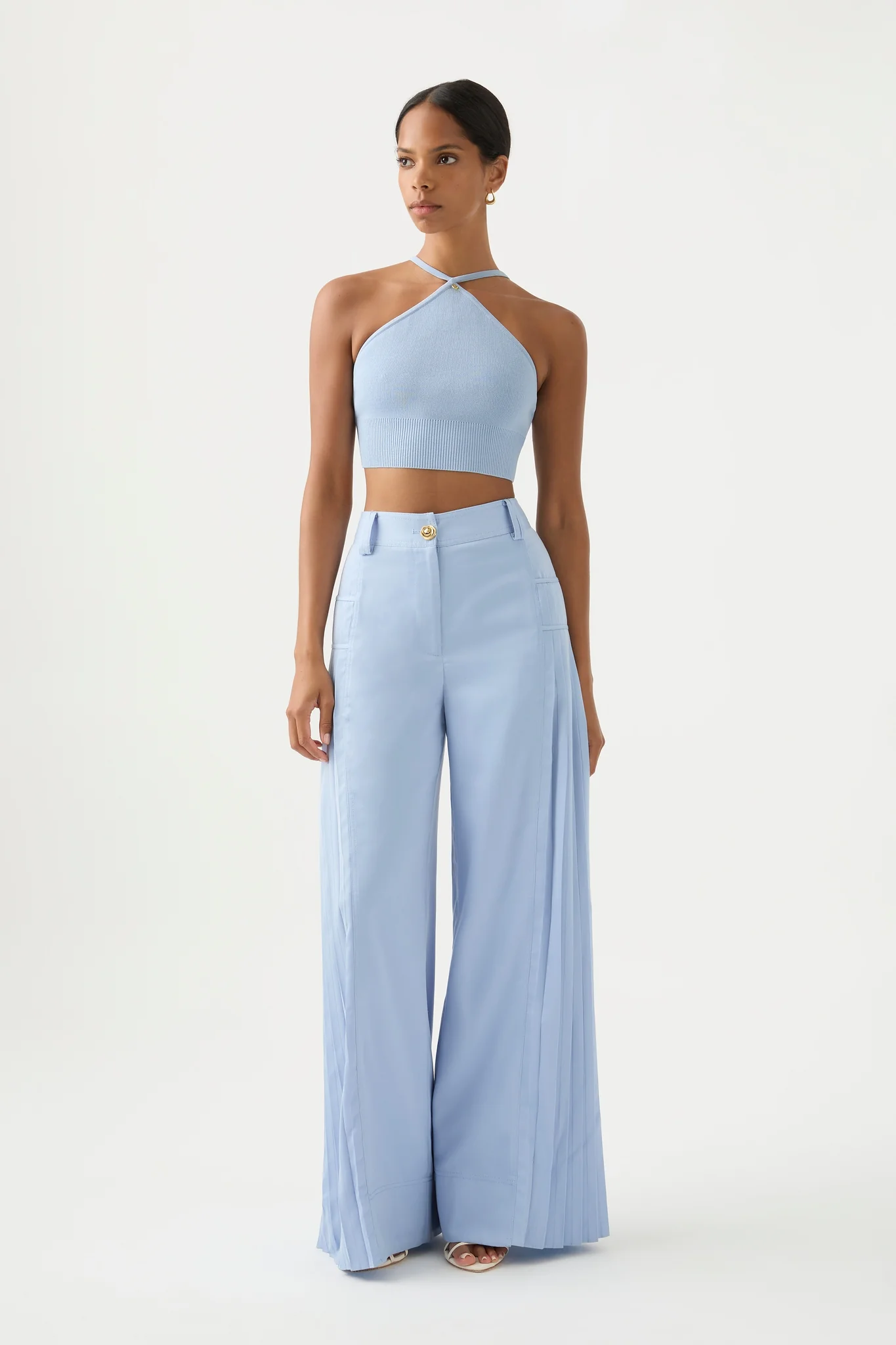 Xanthe Halter Knit Crop Top - Image 5